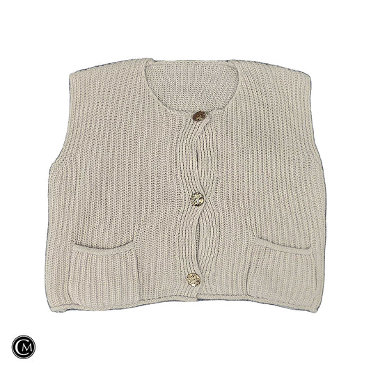 Vest Sweater By Clothes Mentor In Cream, Size: Xl image 1