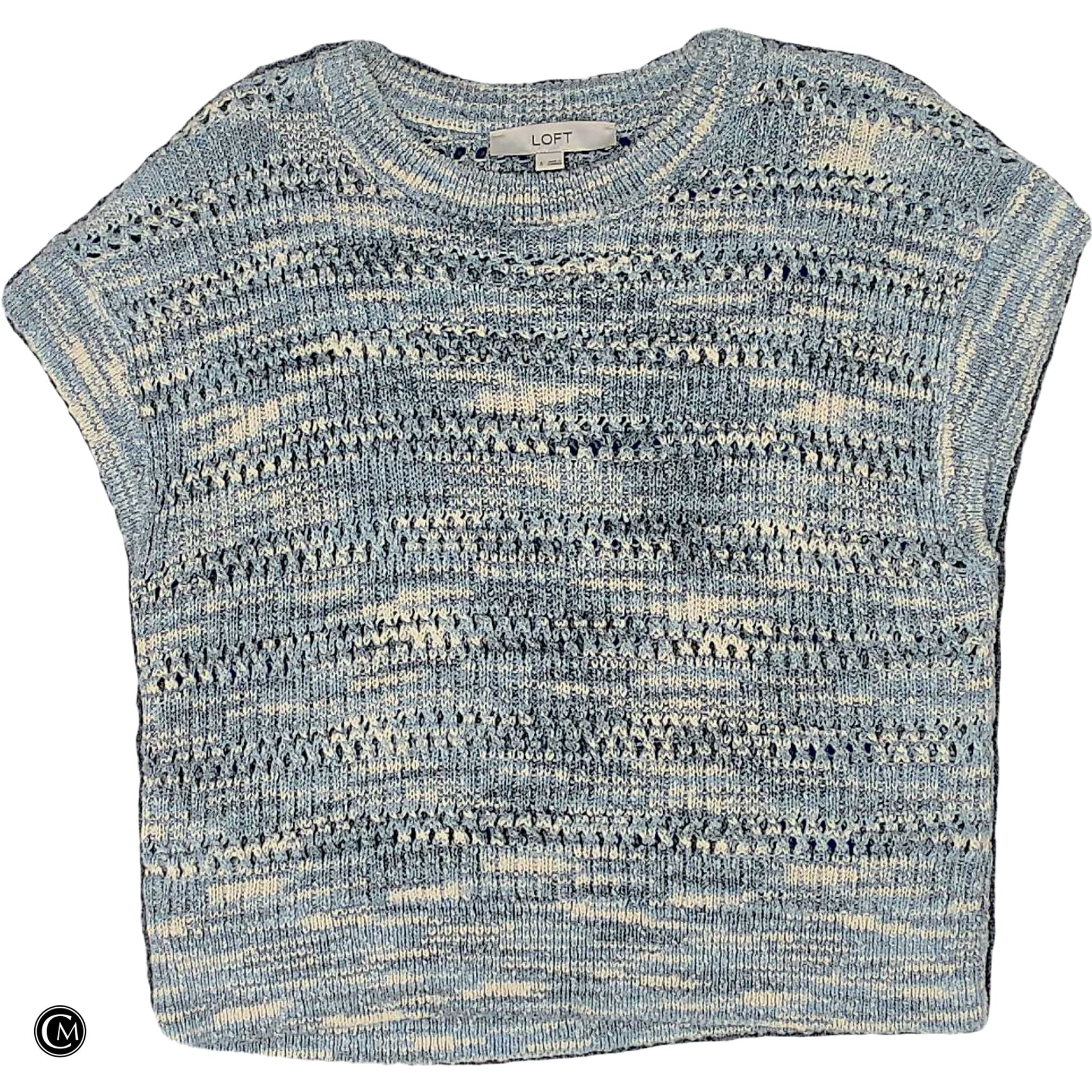 Sweater Ss By Loft In Blue & White, Size: S image 1