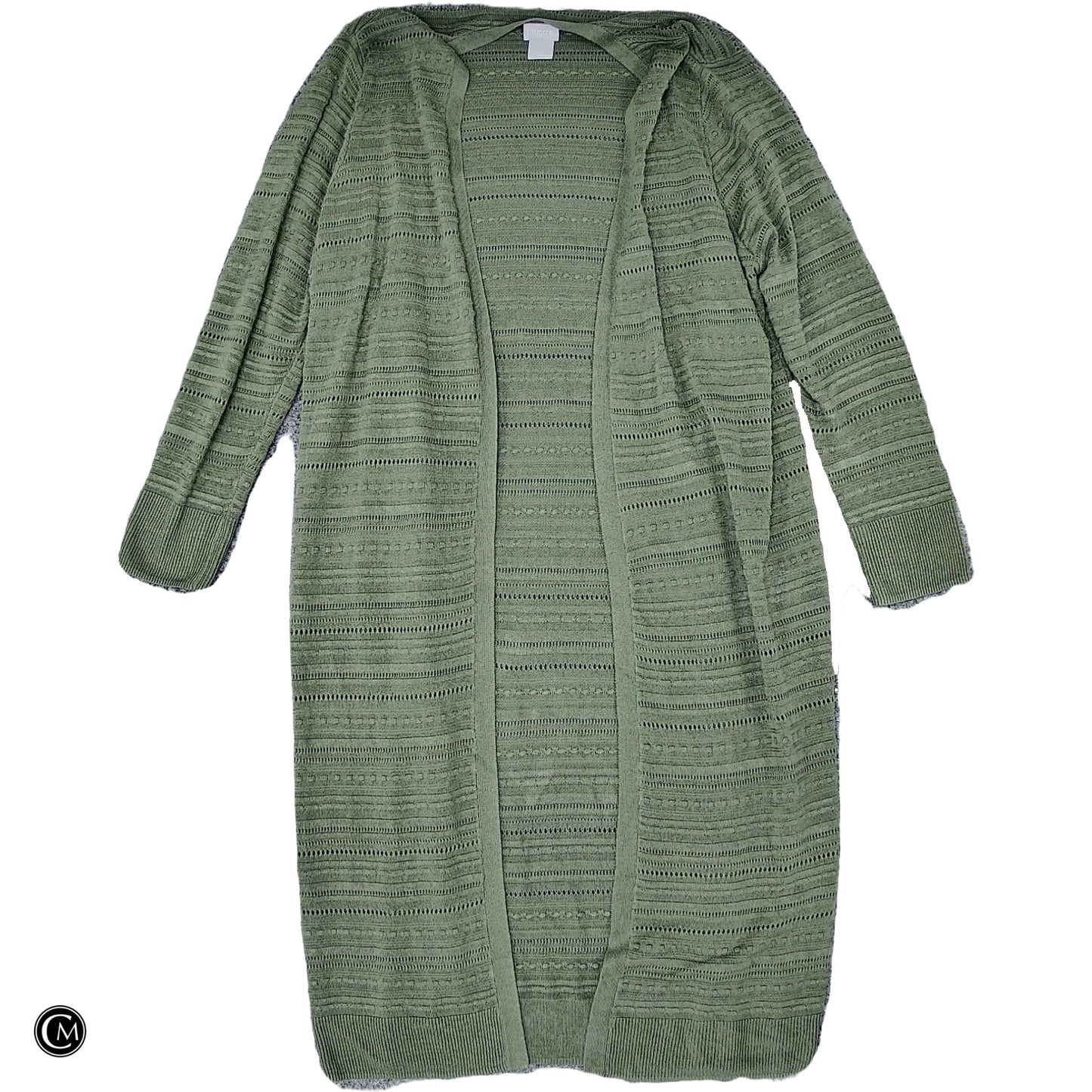 Sweater Cardigan By Chicos In Green, Size: L image 1