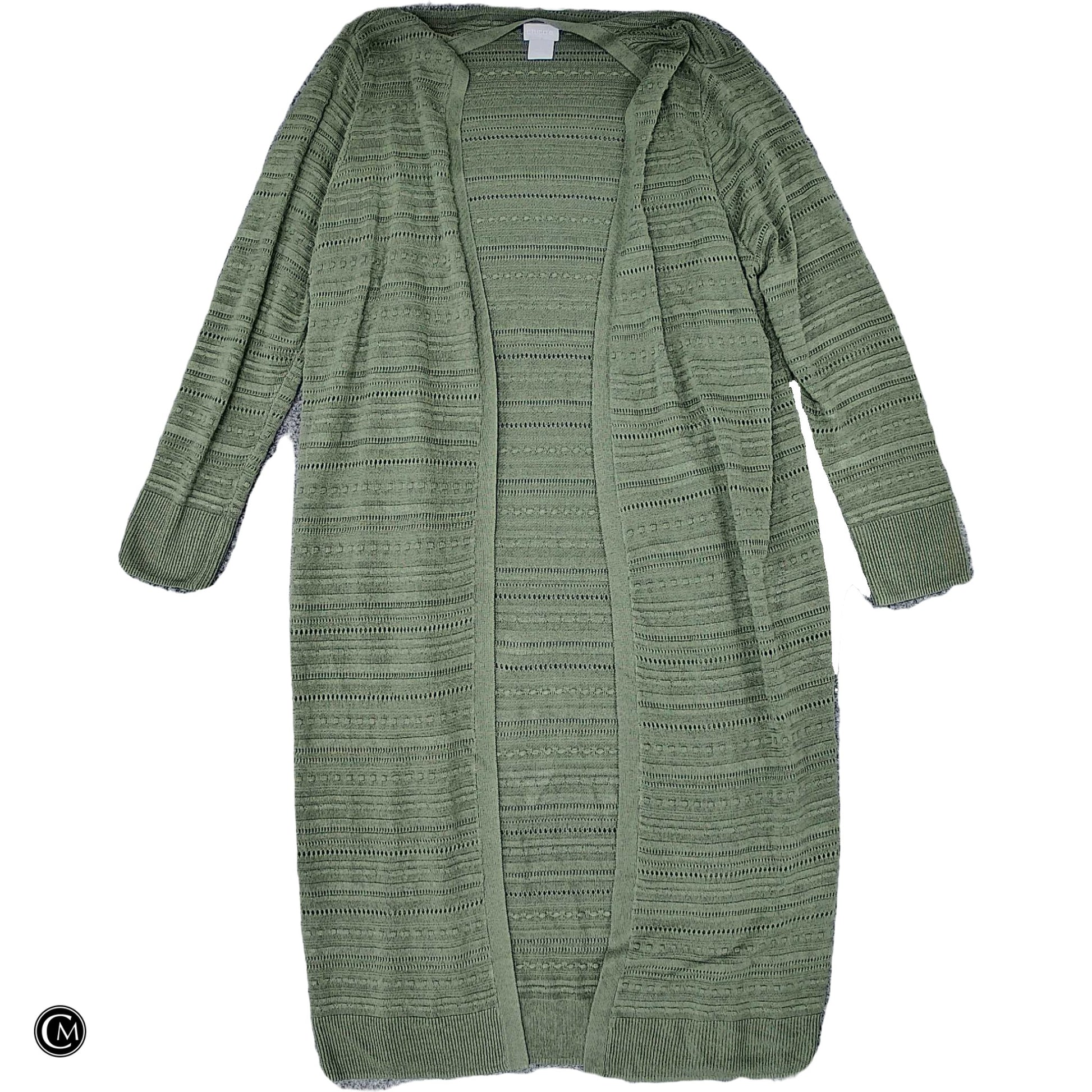 Sweater Cardigan By Chicos In Green, Size: L image 1