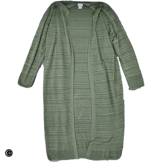 Sweater Cardigan By Chicos In Green, Size: L image 1