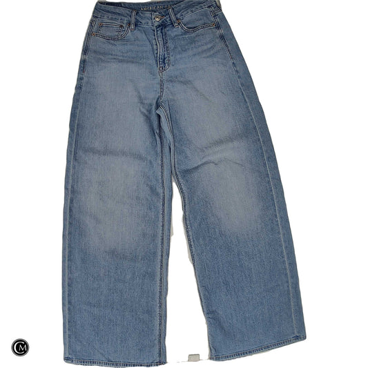 Jeans Wide Leg By American Eagle In Blue Denim, Size: 4 image 1