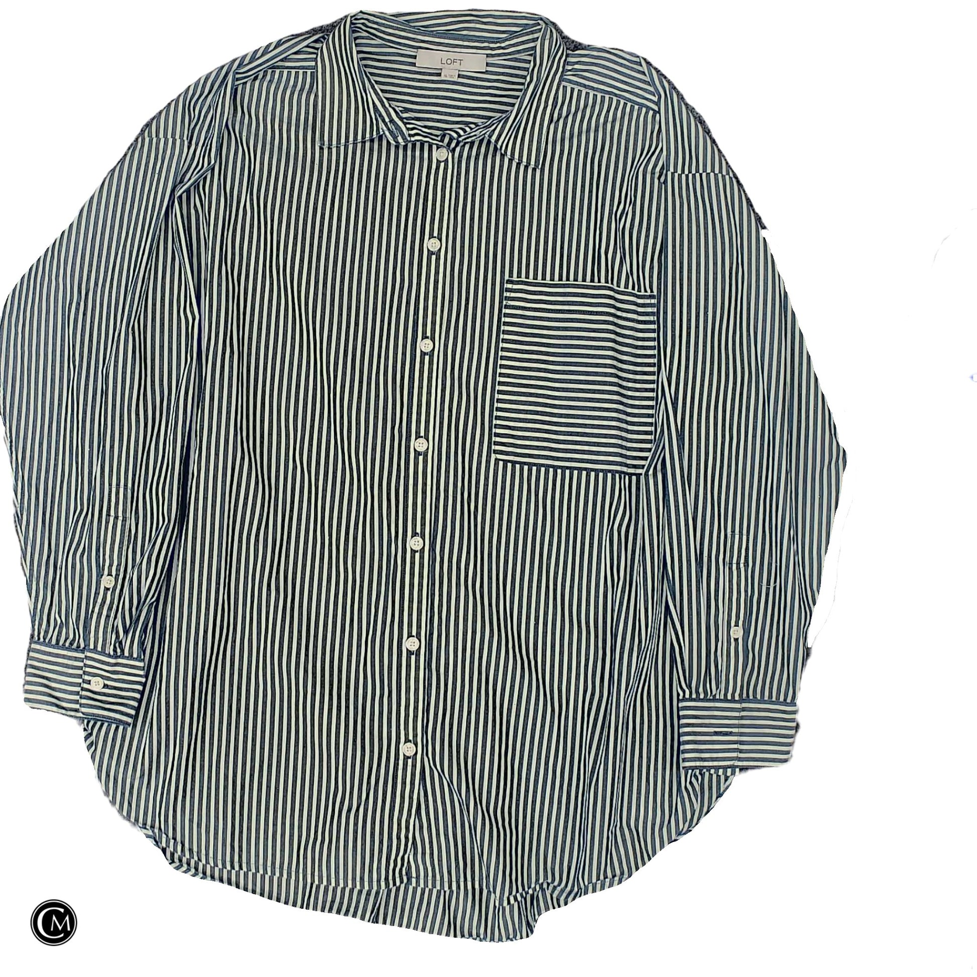 Top Ls By Loft In Green & White, Size: Xl image 1