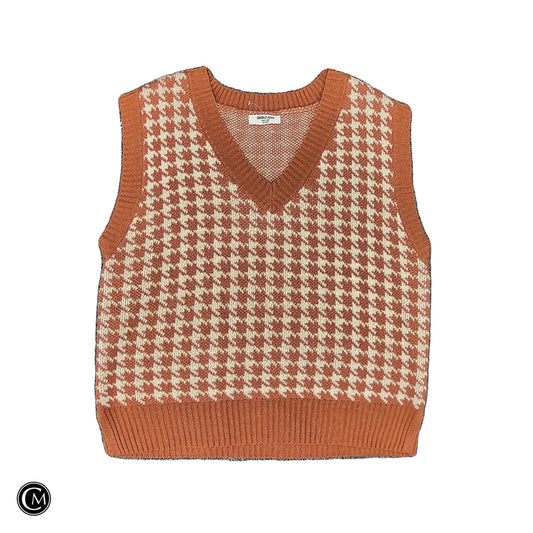 Vest Sweater By Double Zero In Orange & White, Size: L image 1