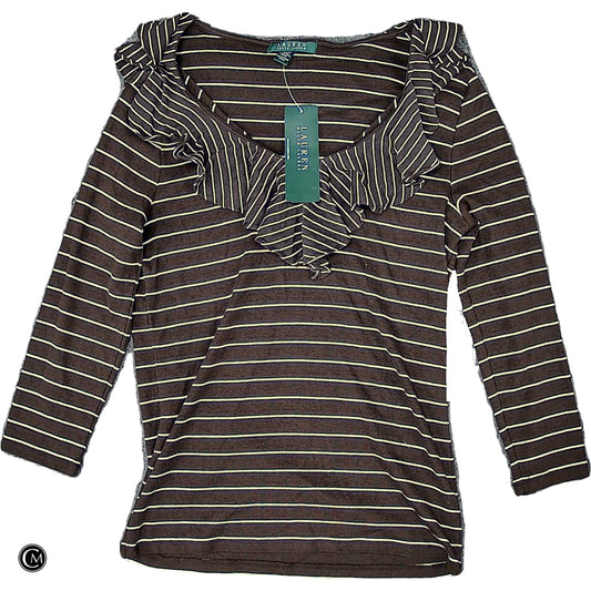 Top Ls By Lauren By Ralph Lauren In Brown & White, Size: M image 1