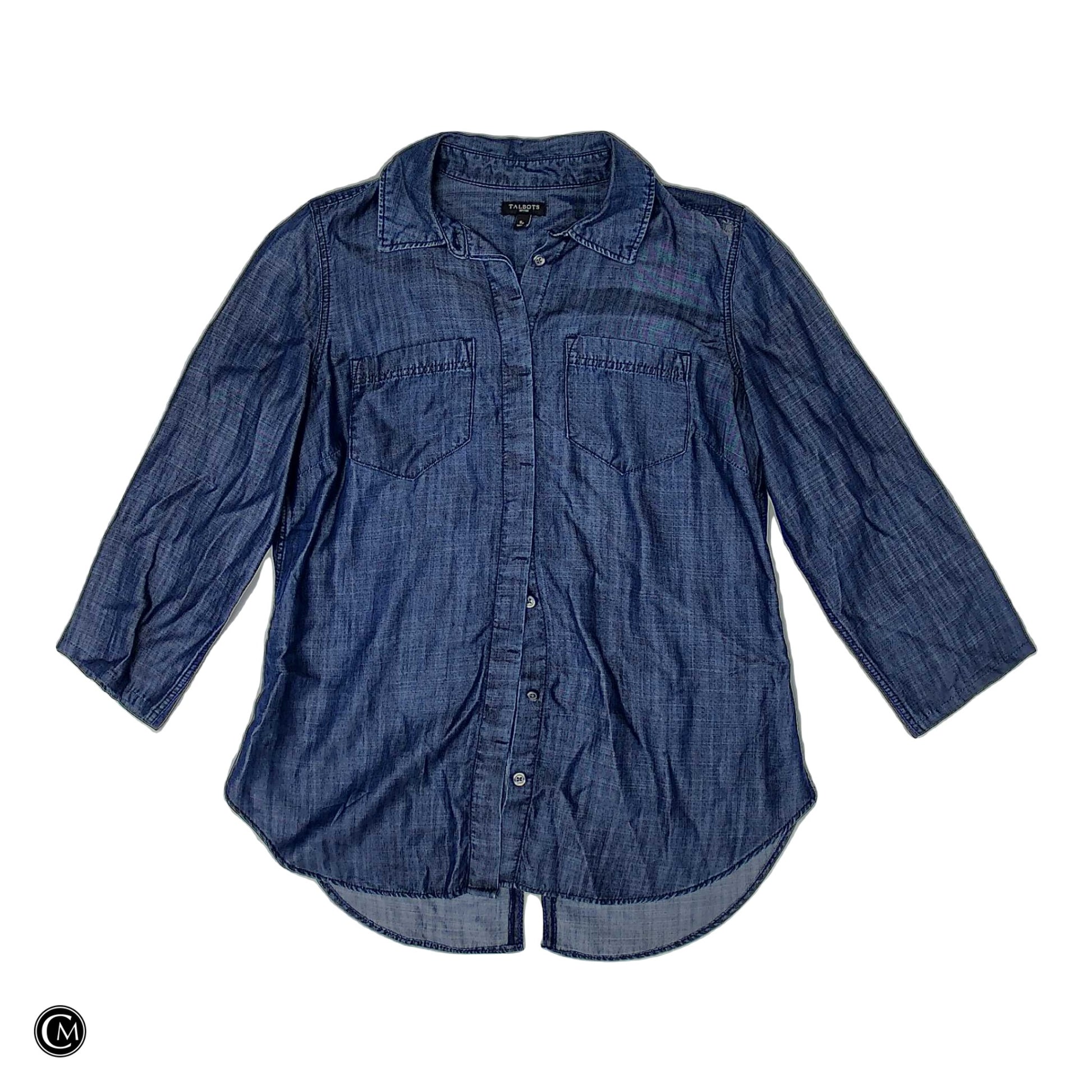 Top 3/4 Sleeve By Talbots In Blue, Size: Sp image 1
