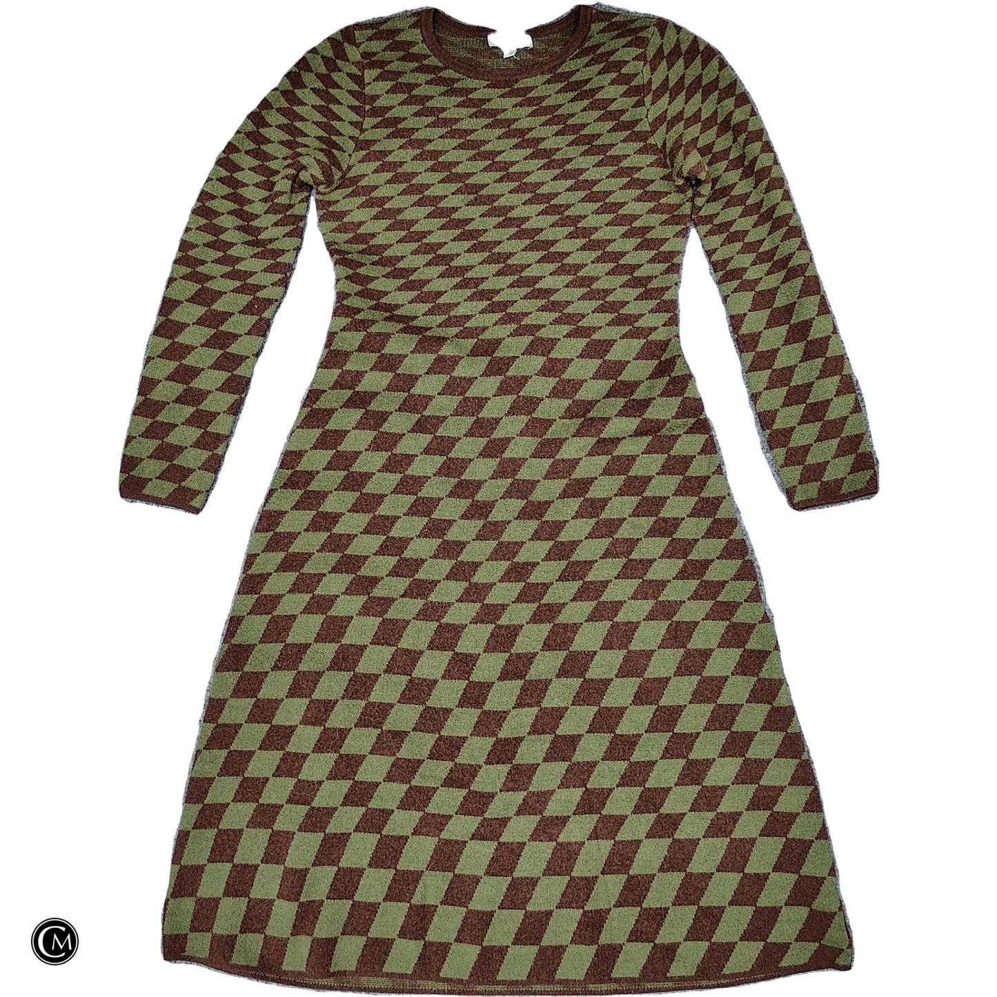 Dress Sweater By Moon River In Brown & Green, Size: M image 1