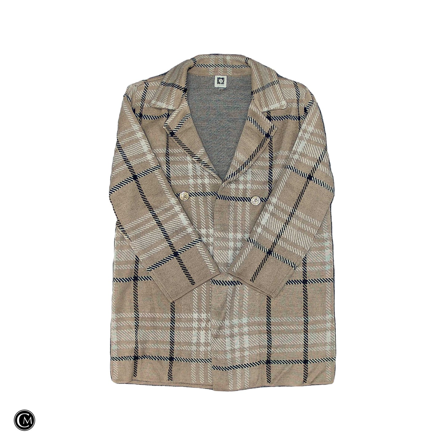 Sweater Cardigan By Anne Klein In Black & Brown, Size: L image 1
