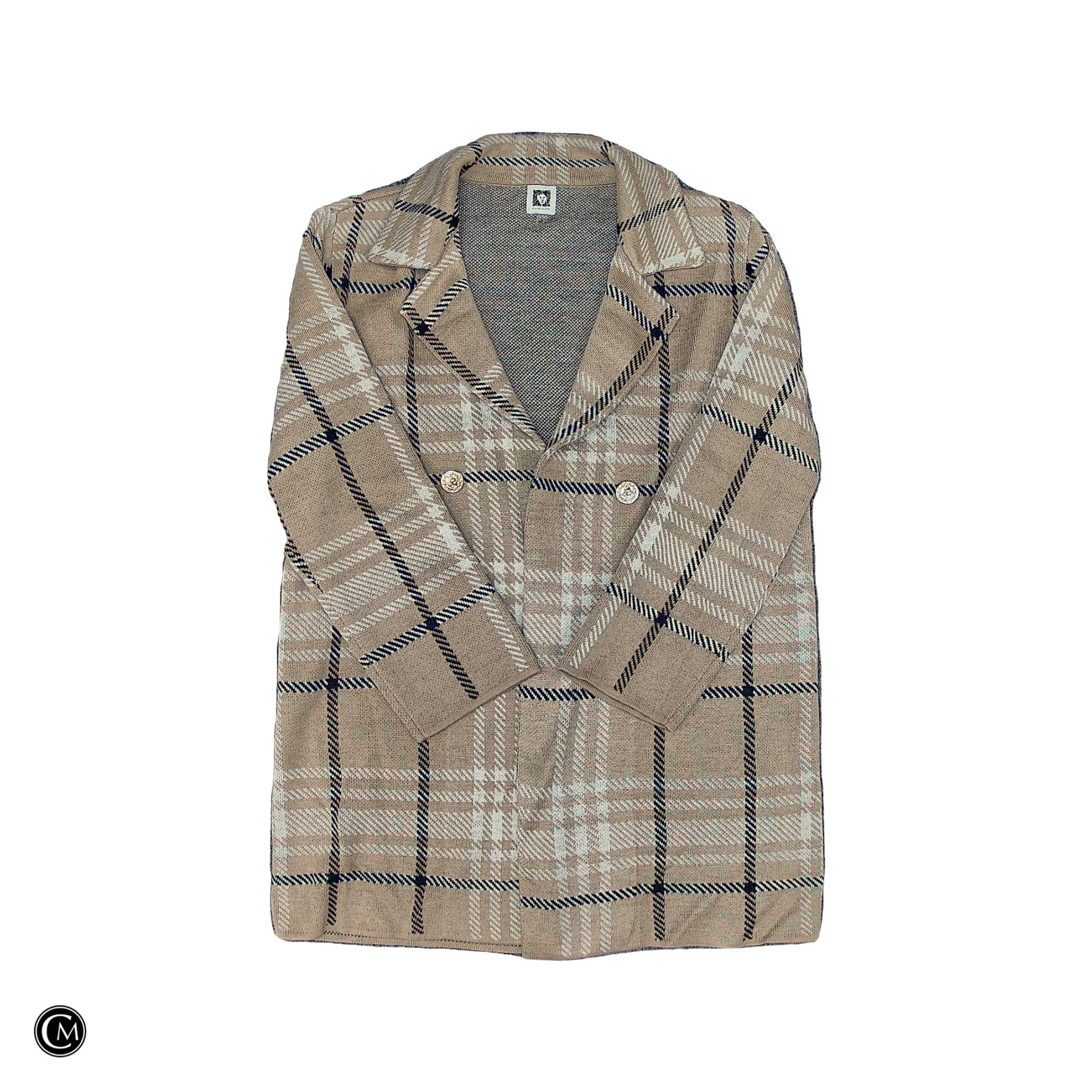 Sweater Cardigan By Anne Klein In Black & Brown, Size: L image 1
