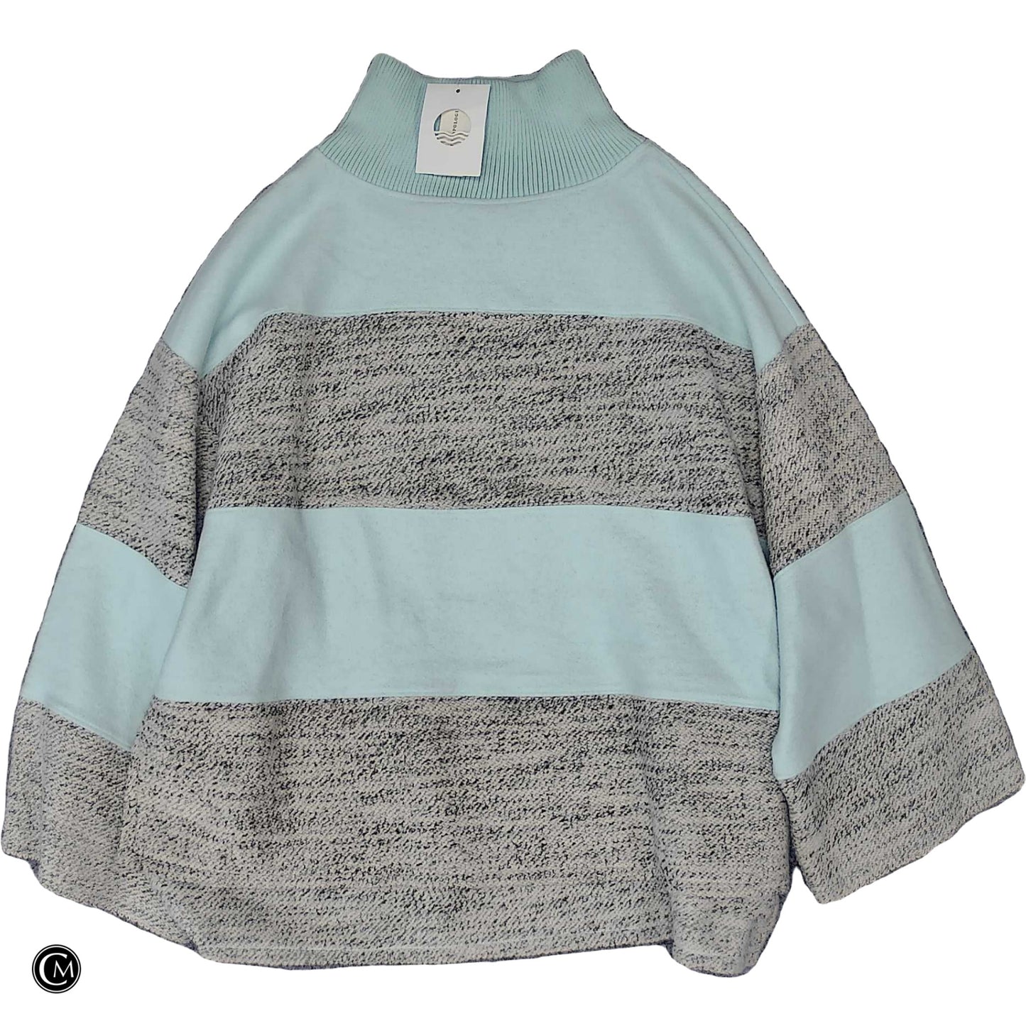 Sweatshirt Collar By Daily Practice By Anthropologie In Blue & Grey, Size: M image 1
