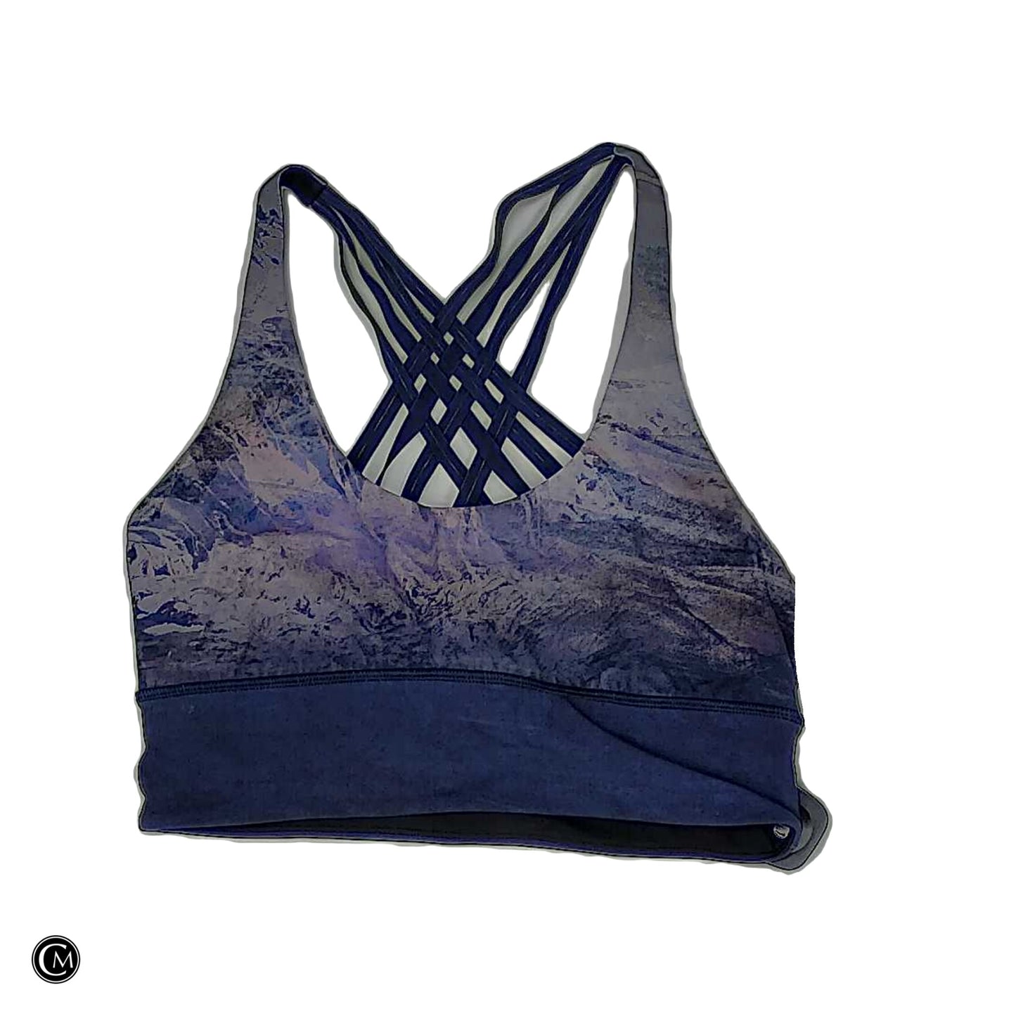 Athletic Bra By Lululemon In Black & Blue, Size: M image 1