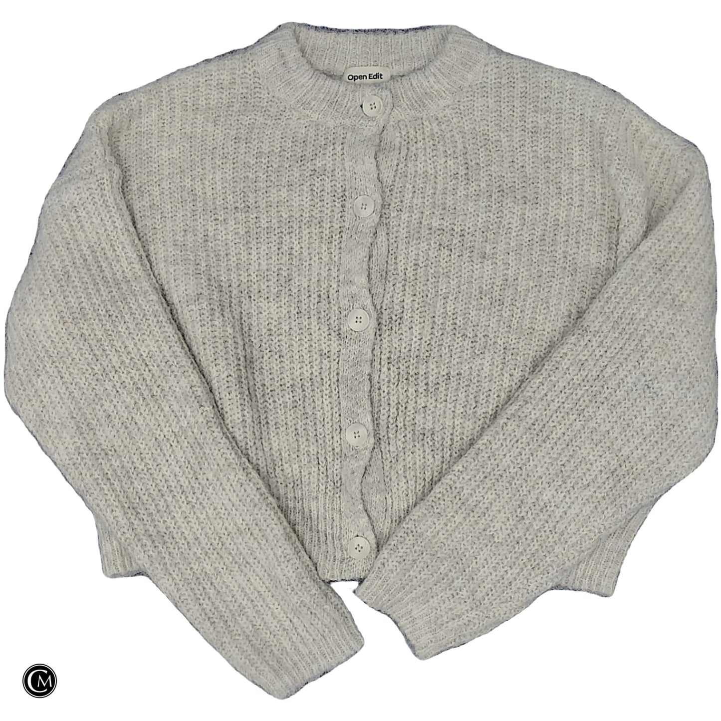 Sweater Cardigan By Open Edit In Cream, Size: L image 1