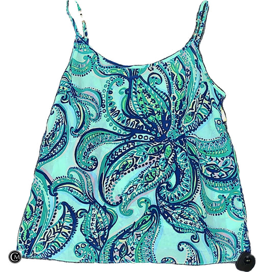 Top Sleeveless Designer By Lilly Pulitzer In Blue & Green, Size: M image 1