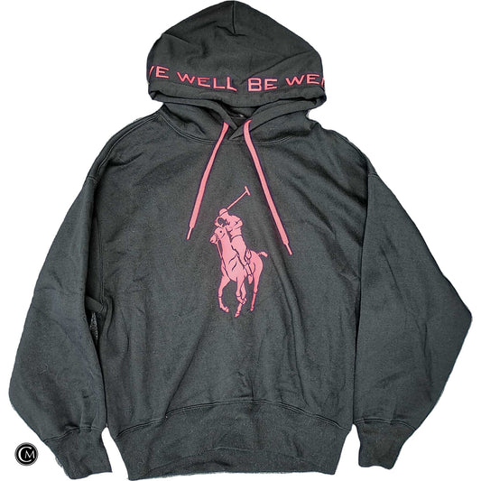 Sweatshirt Hoodie By Ralph Lauren Black Label In Black & Pink, Size: S image 1