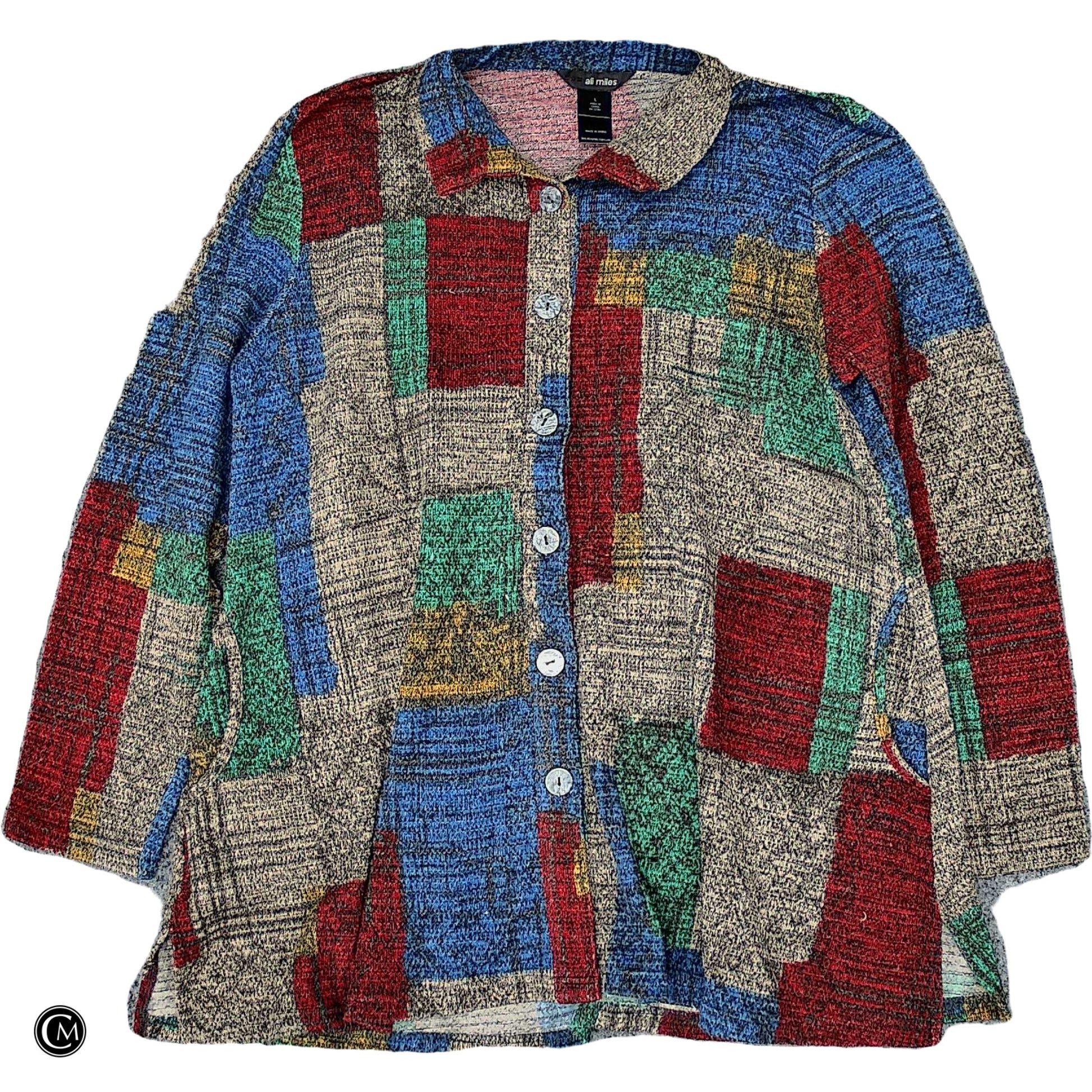 Sweater Cardigan By Ali Miles In Multi, Size: L image 1