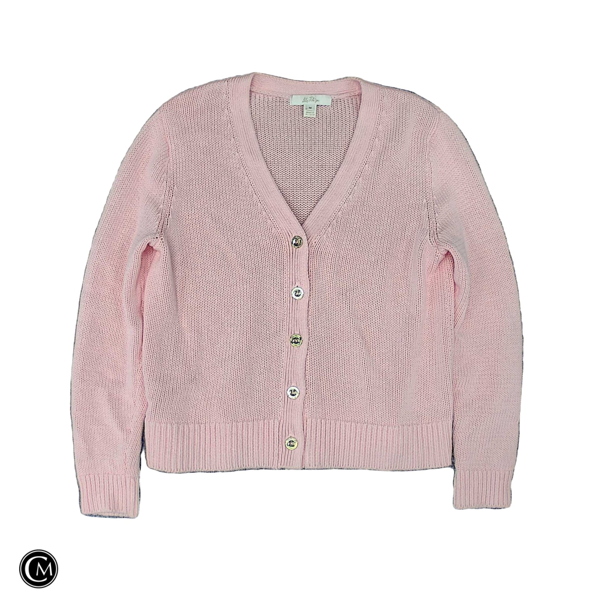 Sweater Cardigan Designer By Lilly Pulitzer In Pink, Size: M image 1