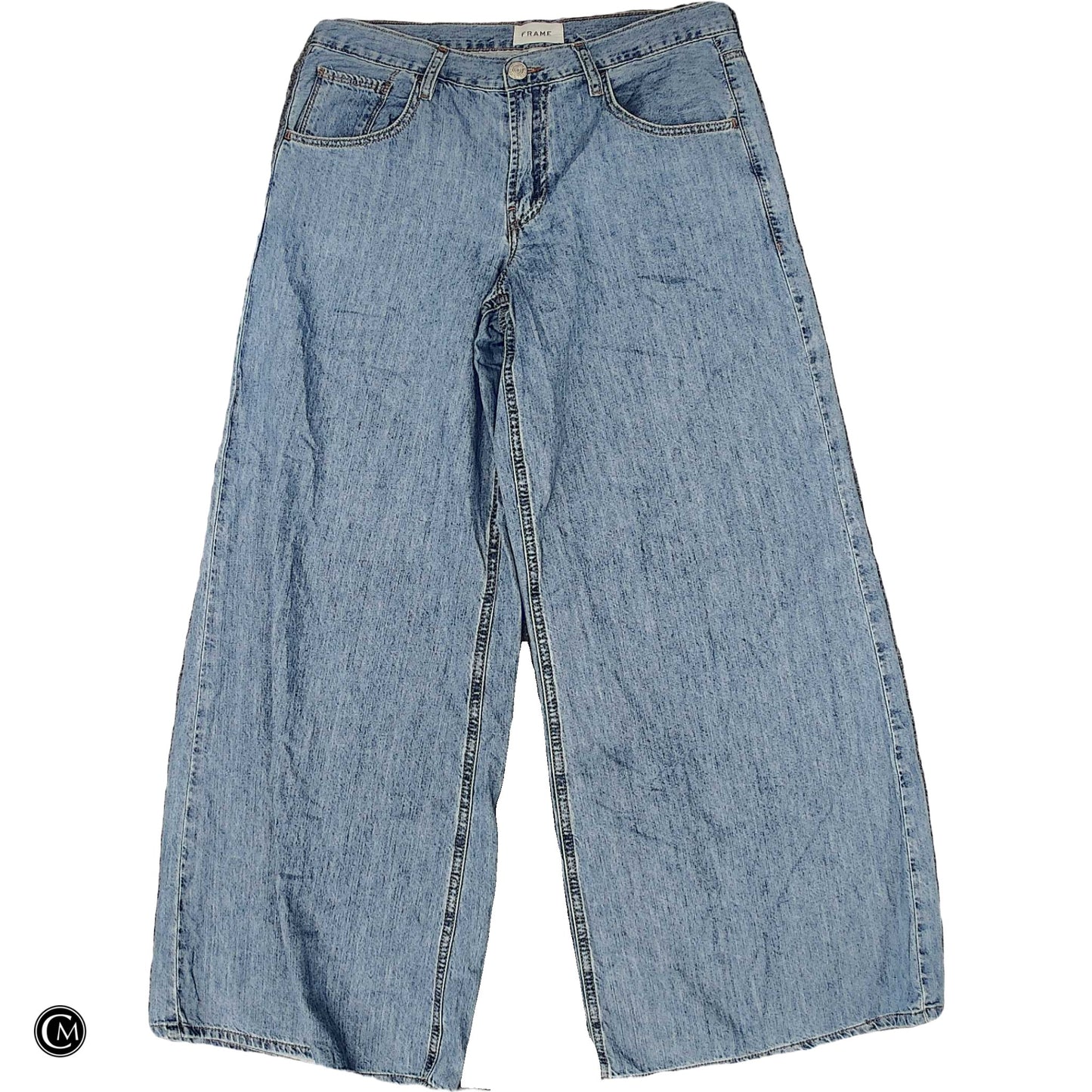 Jeans Wide Leg By Frame In Blue Denim, Size: 6 image 1