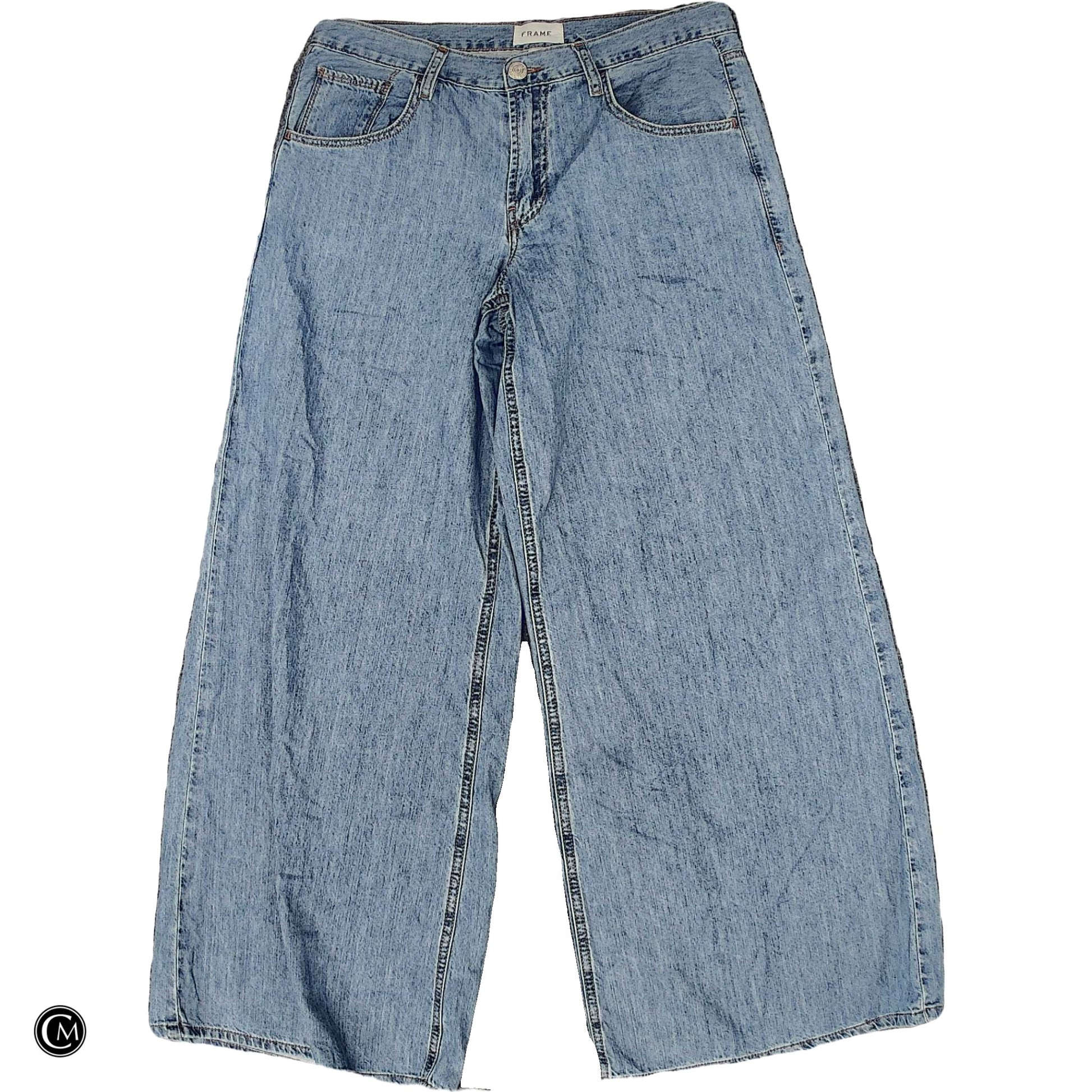 Jeans Wide Leg By Frame In Blue Denim, Size: 6 image 1