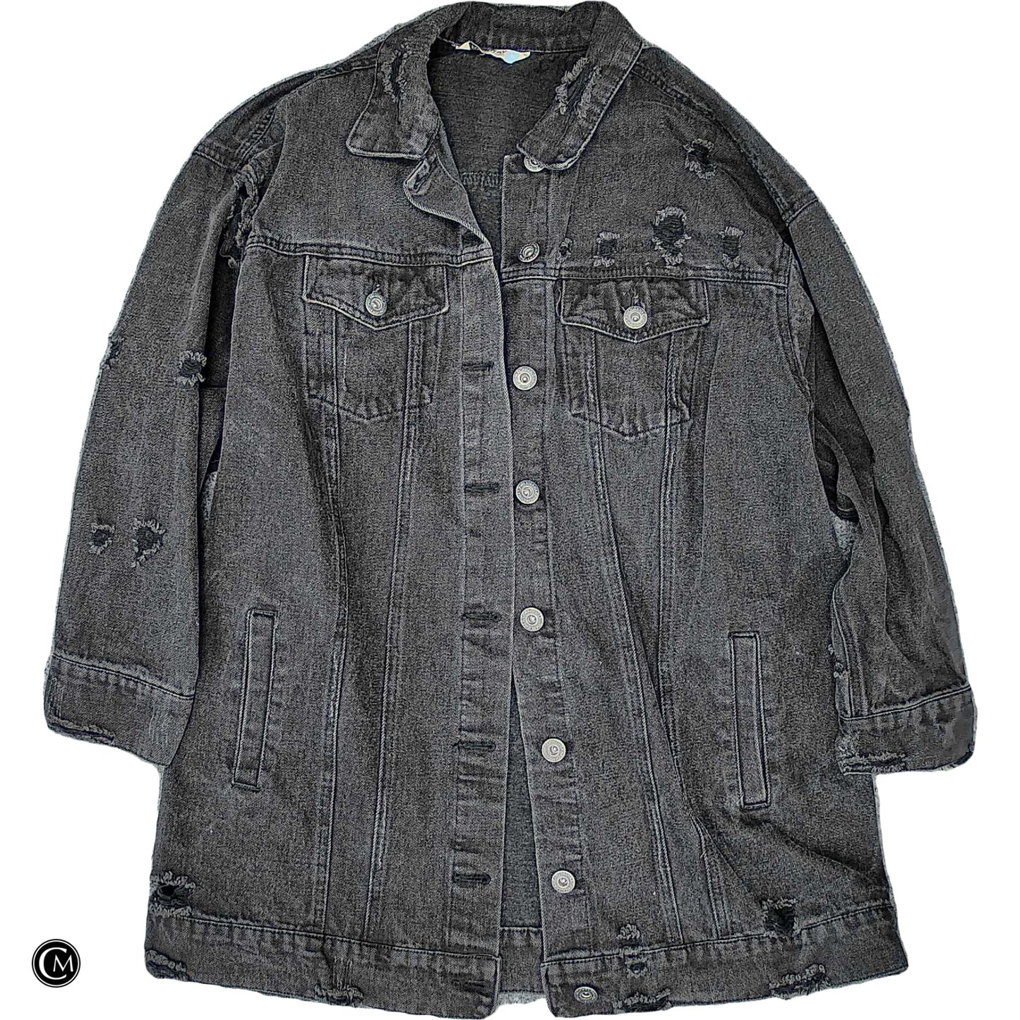 Jacket Denim By Highway In Black Denim, Size: 1x image 1