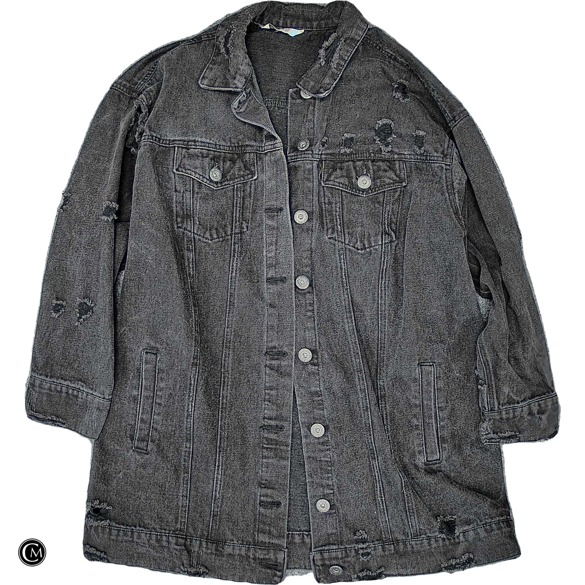 Jacket Denim By Highway In Black Denim, Size: 1x image 1
