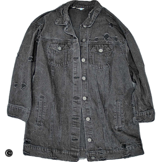 Jacket Denim By Highway In Black Denim, Size: 1x image 1