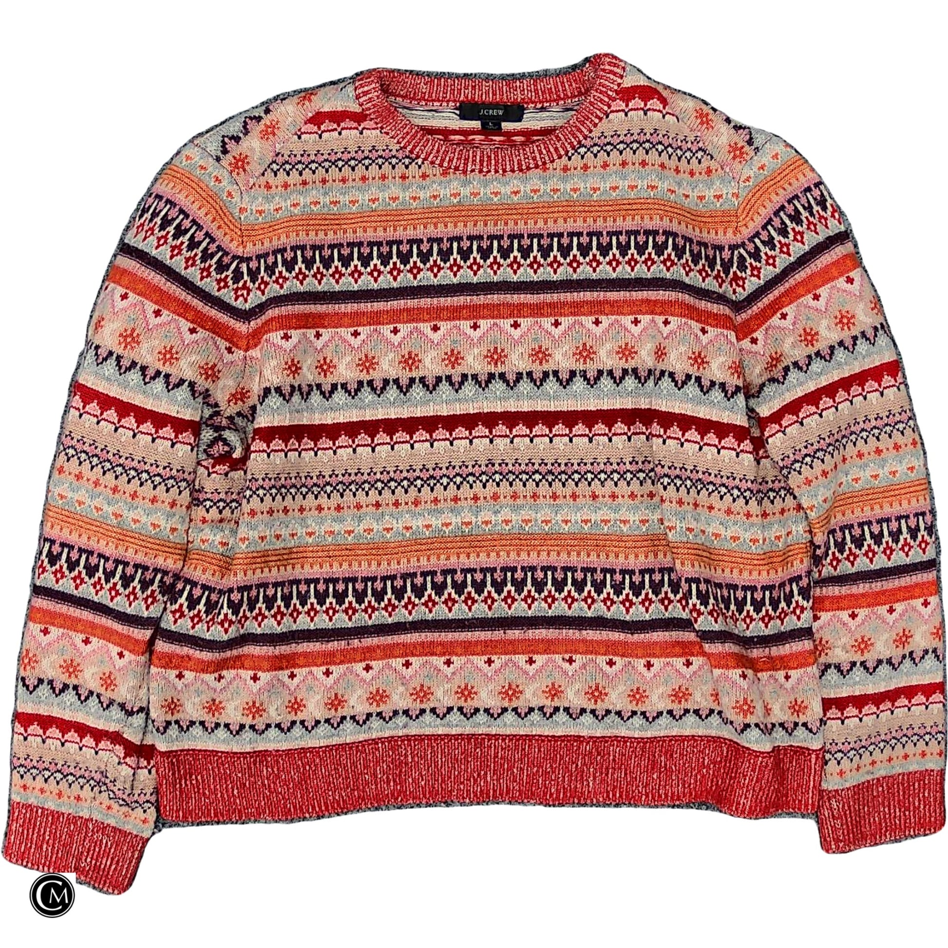 Sweater By J. Crew In Orange & Red, Size: L image 1