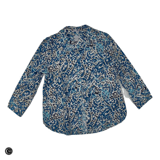 Top Ls By Chicos In Blue & White, Size: M image 1