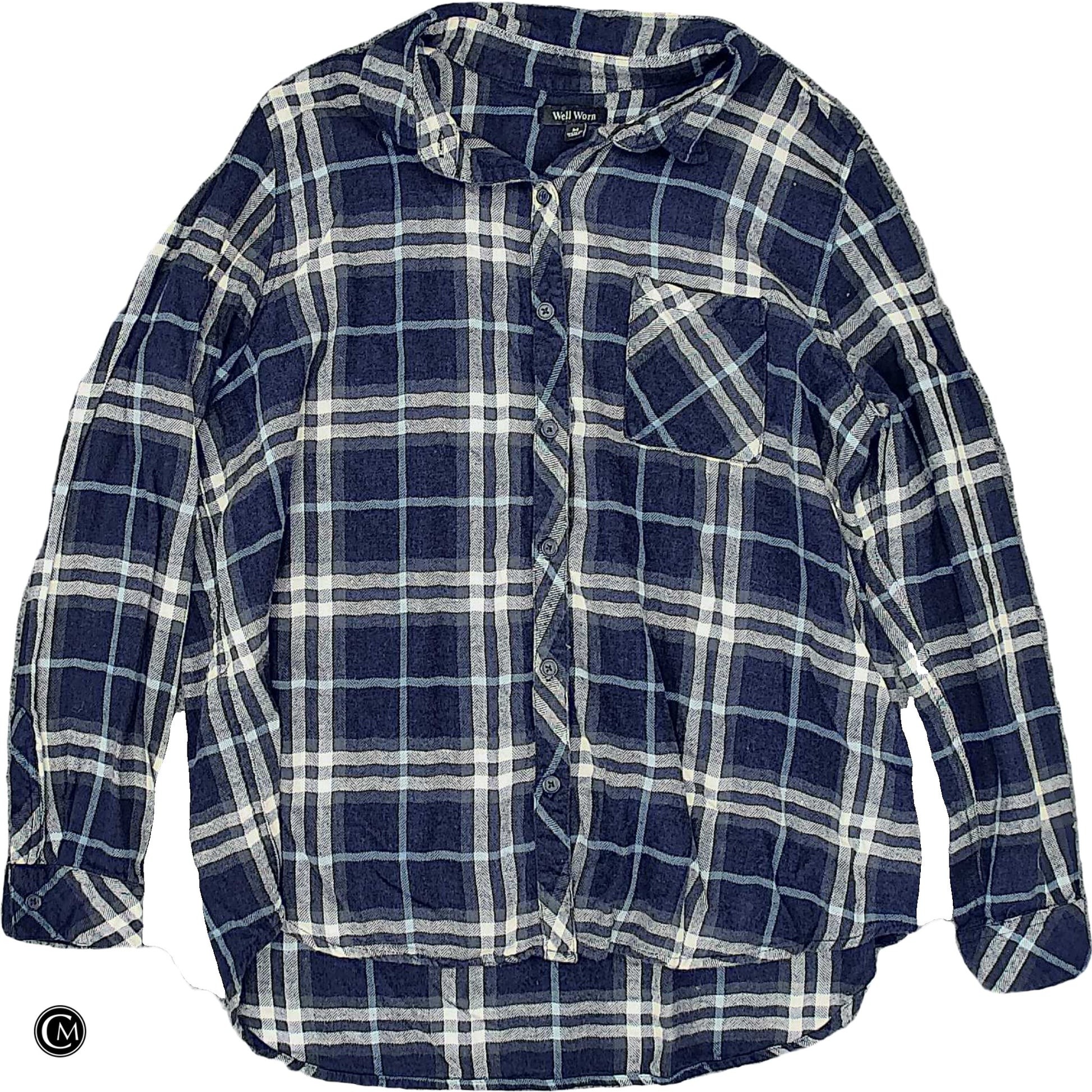 Top Ls By Well Worn In Blue & White, Size: M image 1