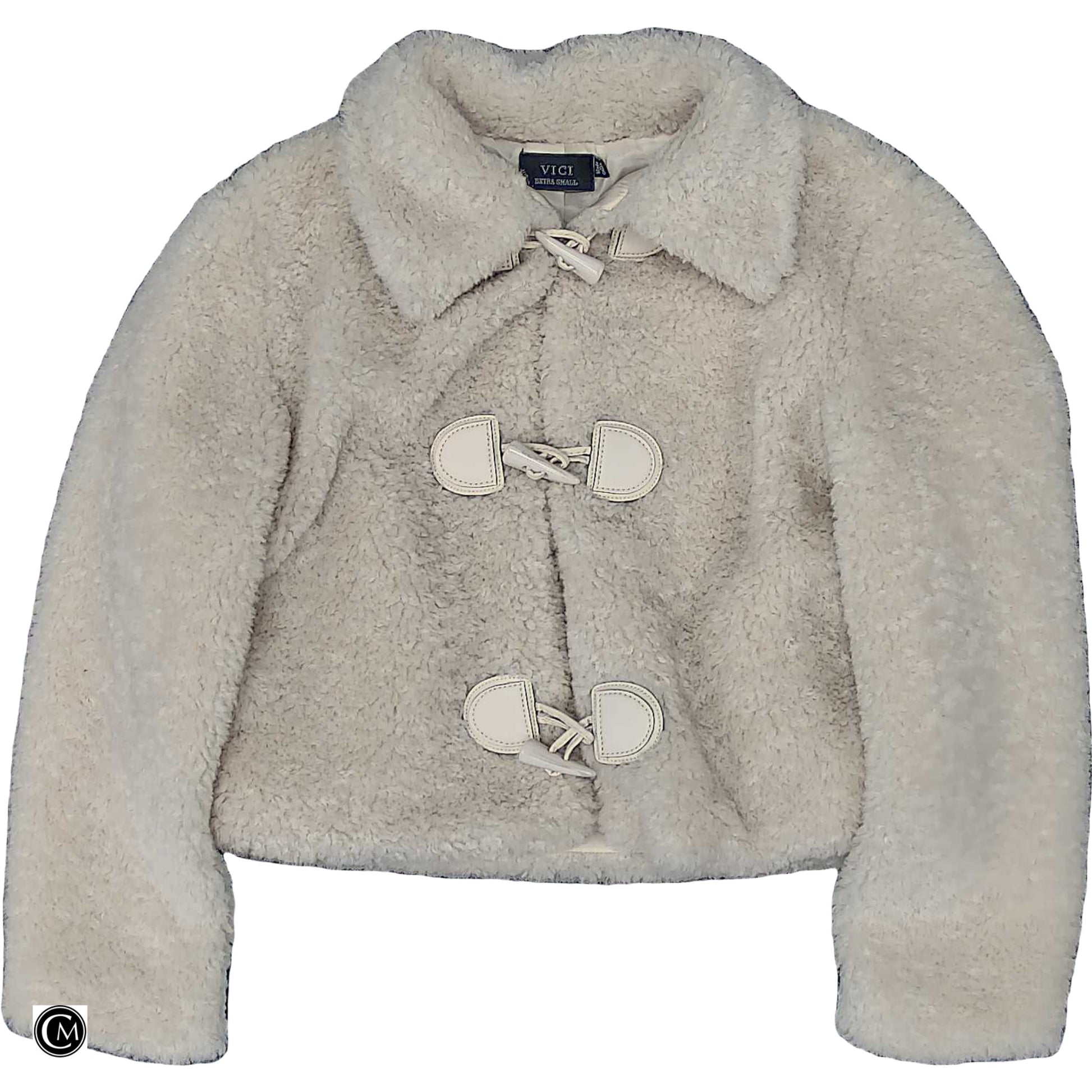 Coat Faux Fur & Sherpa By Vici In Cream, Size: Xs image 1