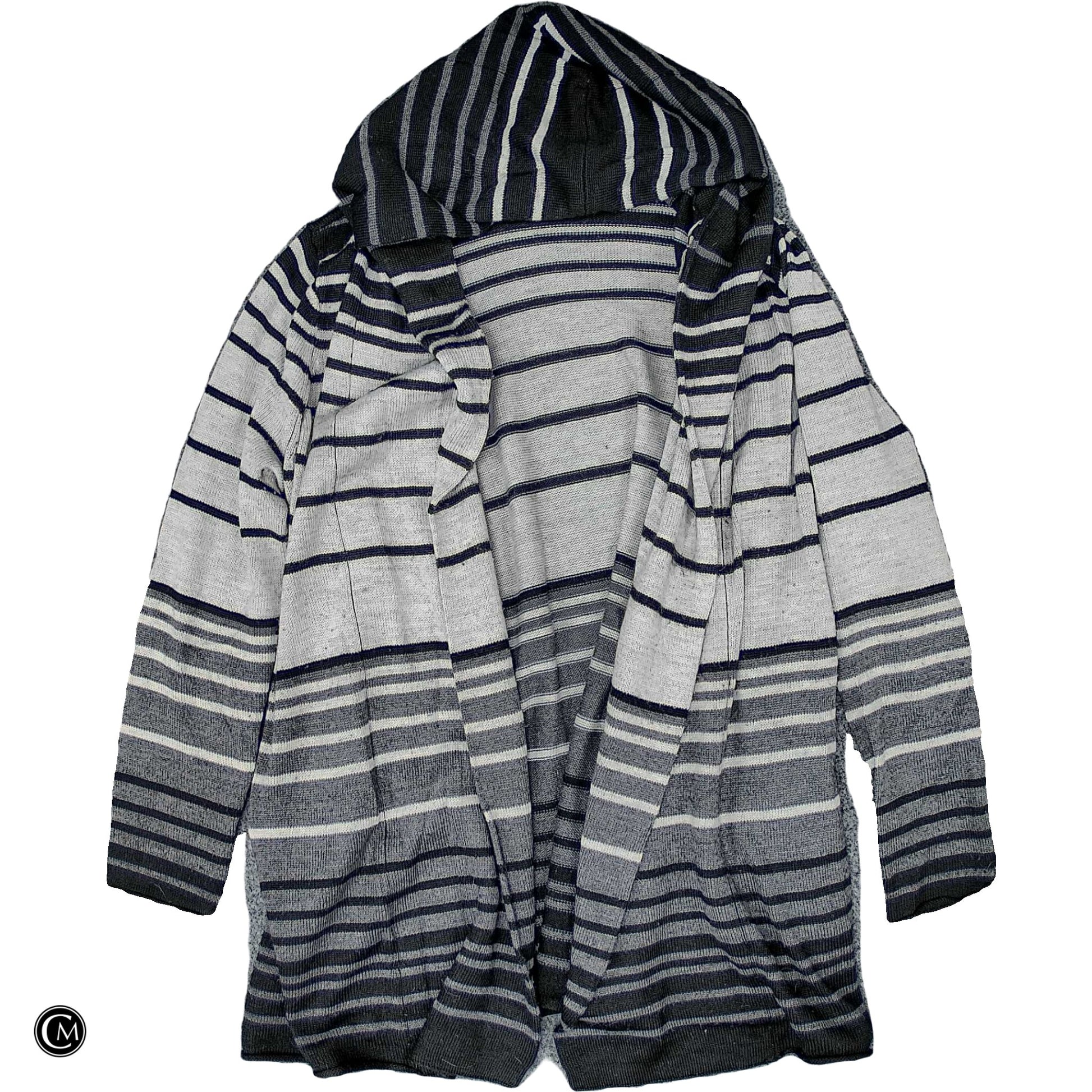Sweater Cardigan By Cynthia Rowley In Black & Grey, Size: 2x image 1