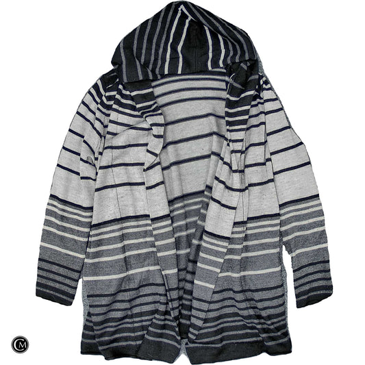 Sweater Cardigan By Cynthia Rowley In Black & Grey, Size: 2x image 1