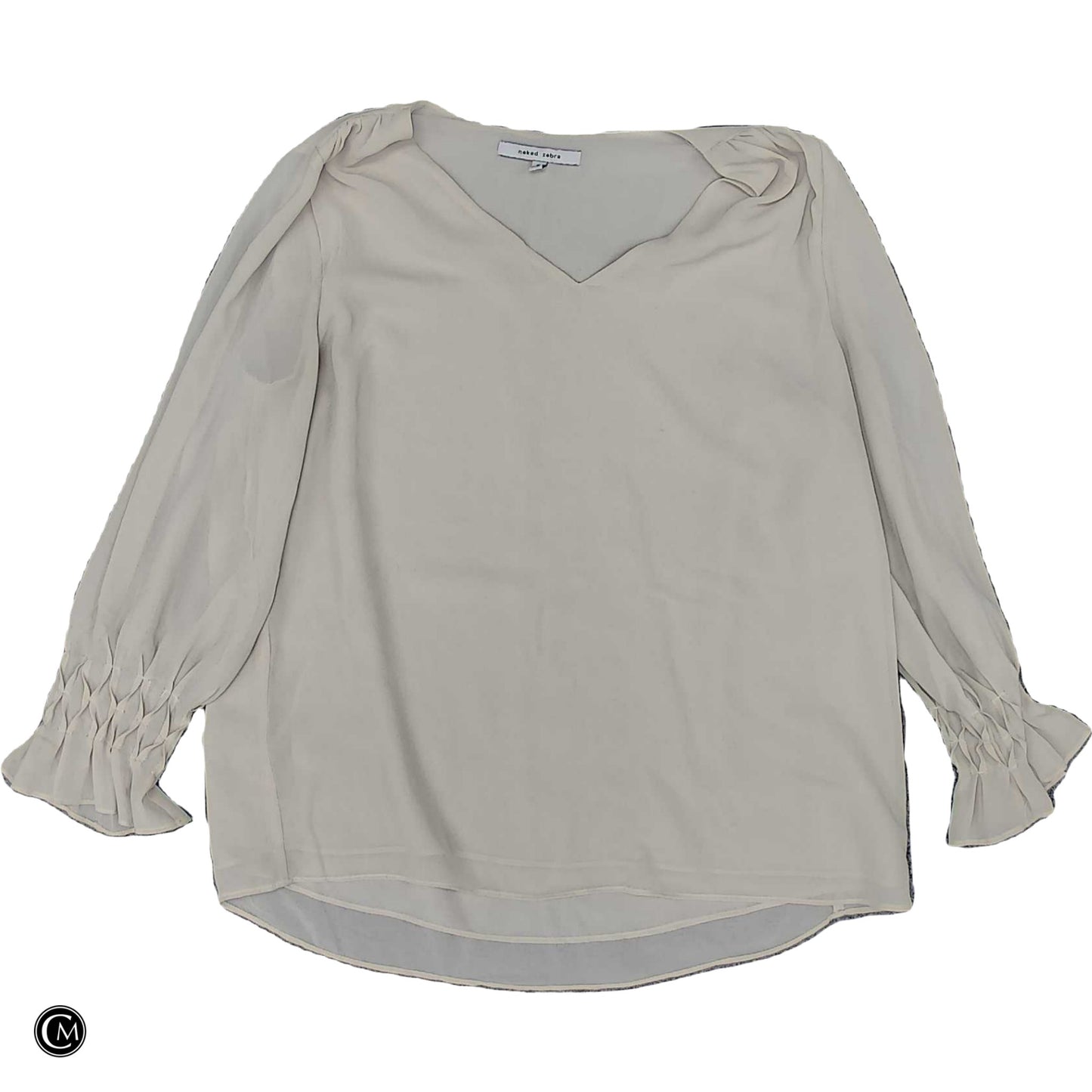 Blouse Ls By Naked Zebra In Tan, Size: S image 1
