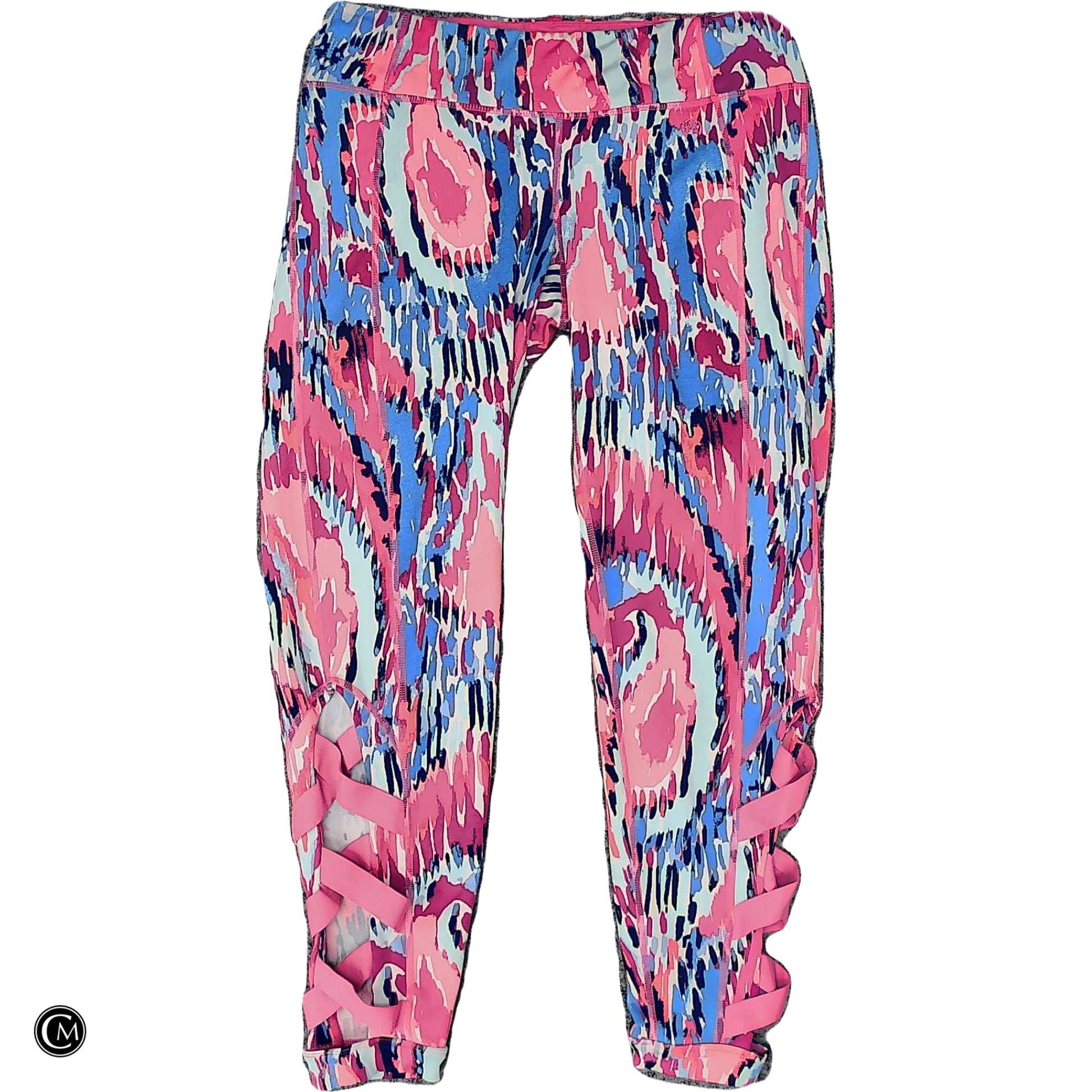 Pants Designer By Lilly Pulitzer In Blue & Pink, Size: L image 1