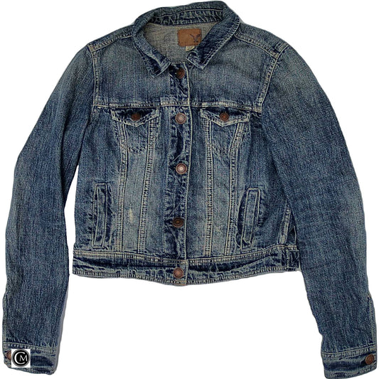 Jacket Denim By American Eagle In Blue Denim, Size: M image 1