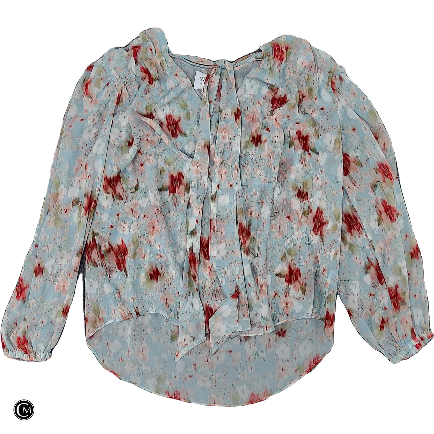 Blouse Designer By Misa In Blue & Red, Size: Xl image 1