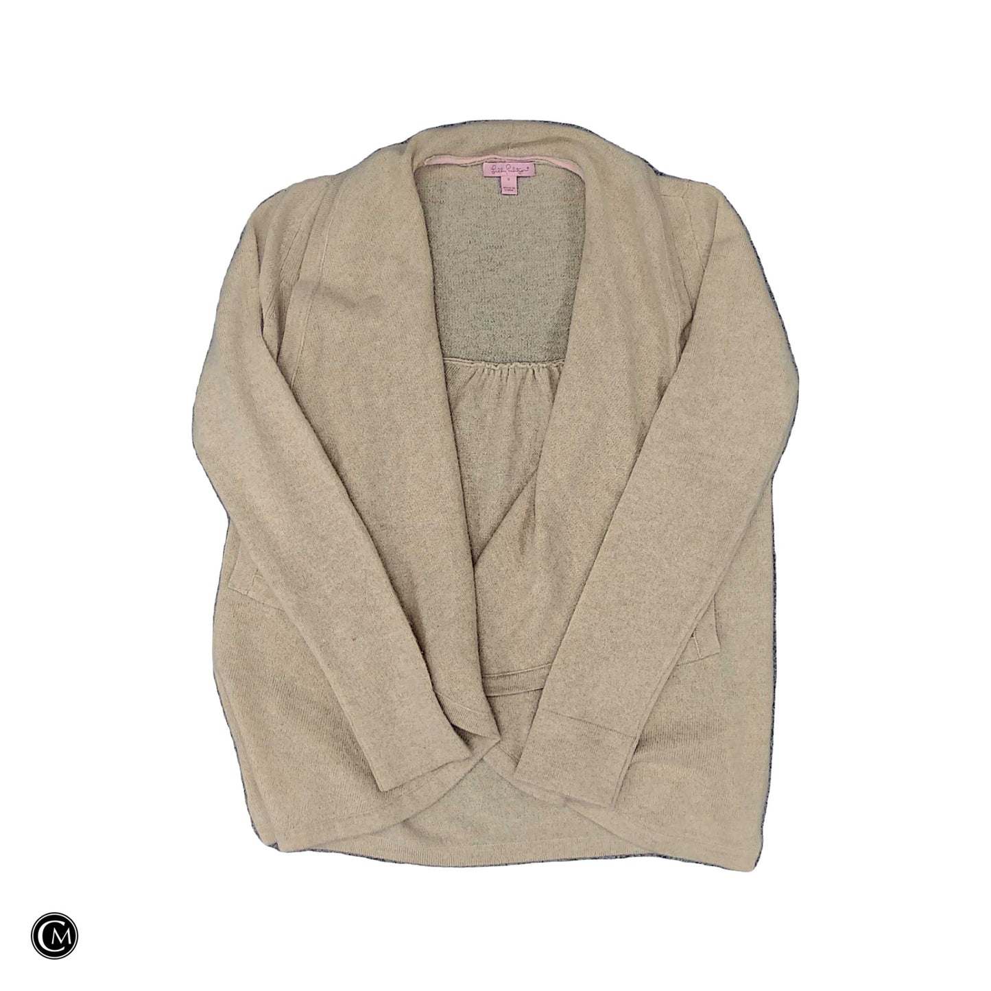 Sweater Cardigan Designer By Lilly Pulitzer In Tan, Size: S image 1
