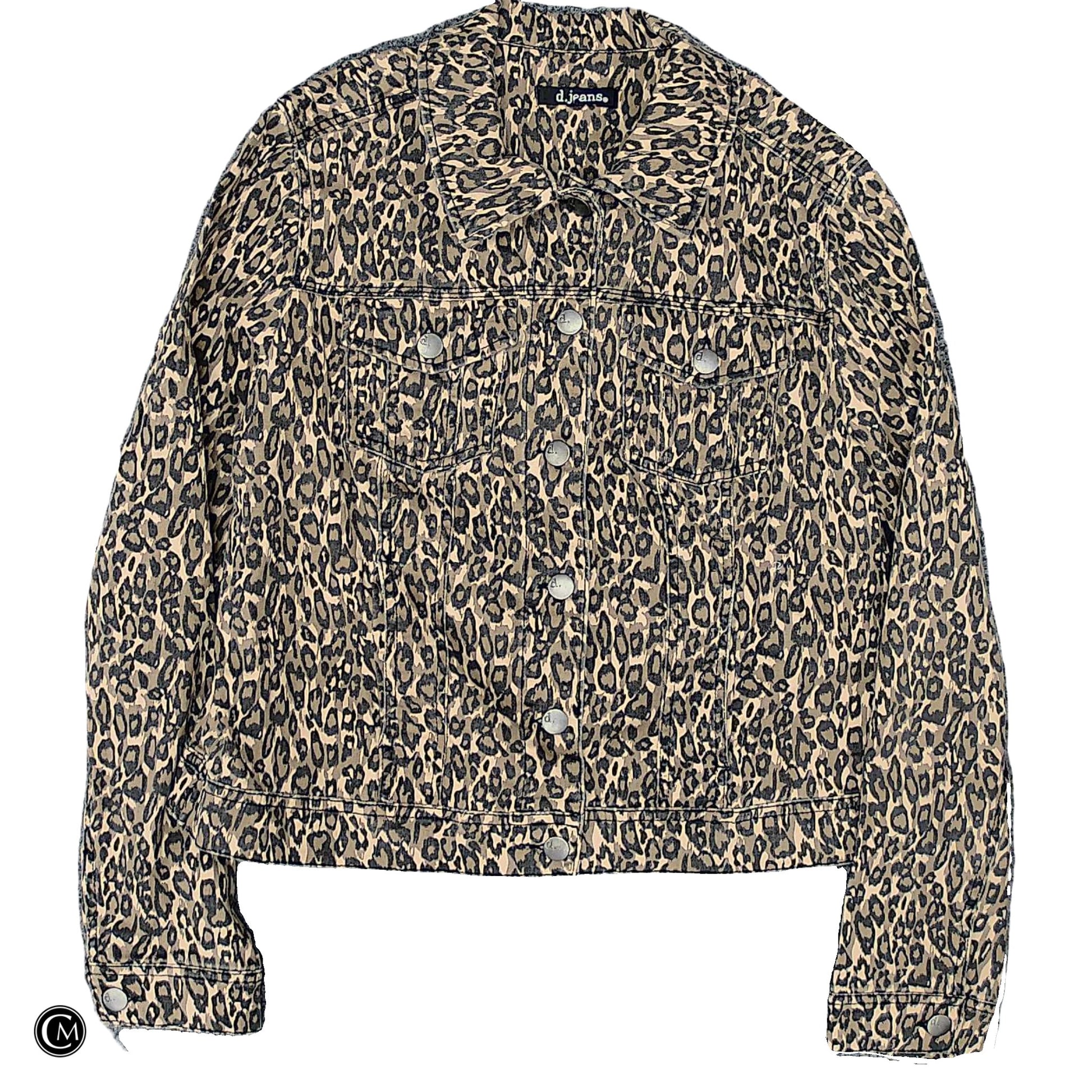 Jacket Denim By Clothes Mentor In Animal Print, Size: L image 1