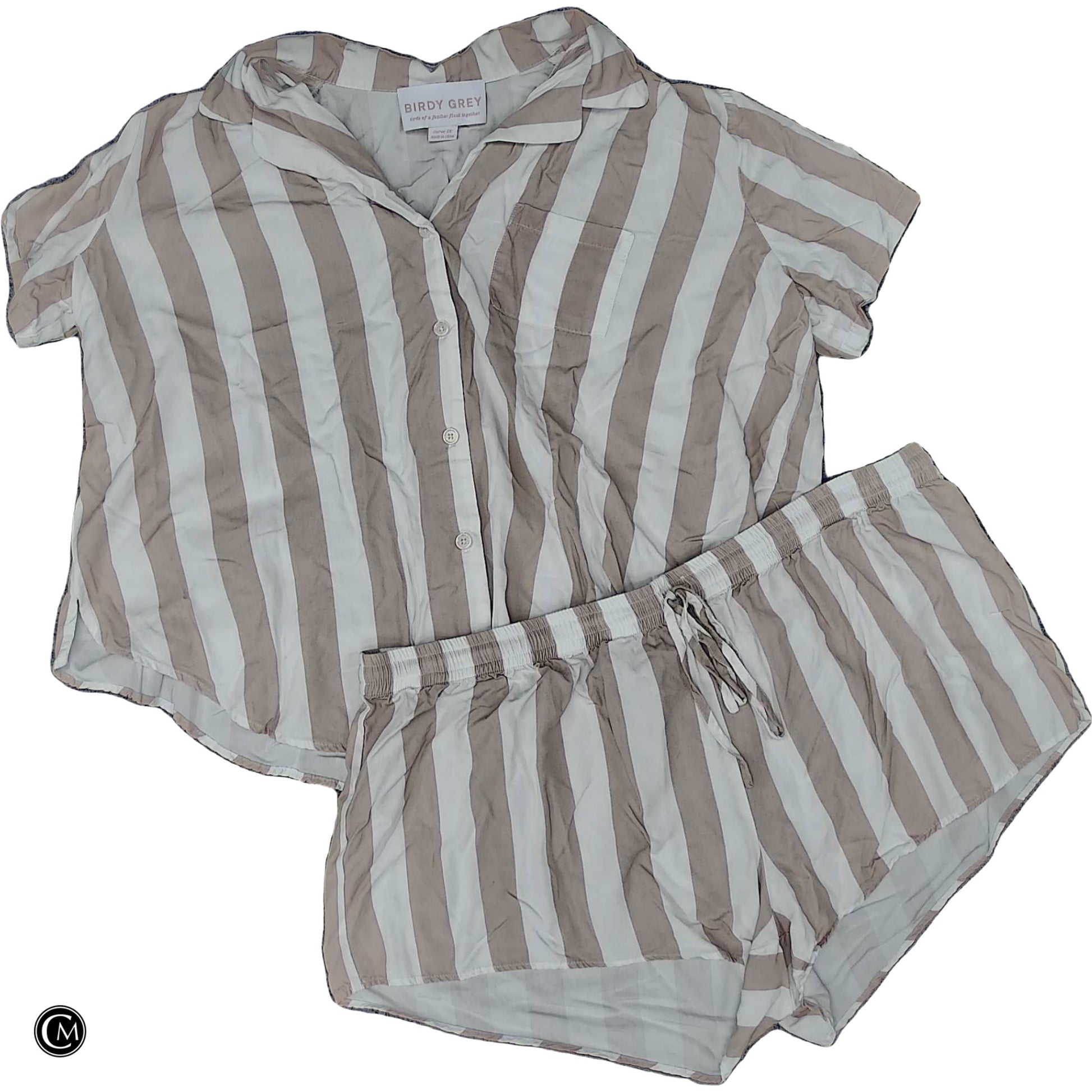 Lounge Set Shorts By Clothes Mentor In Striped Pattern, Size: 1x image 1