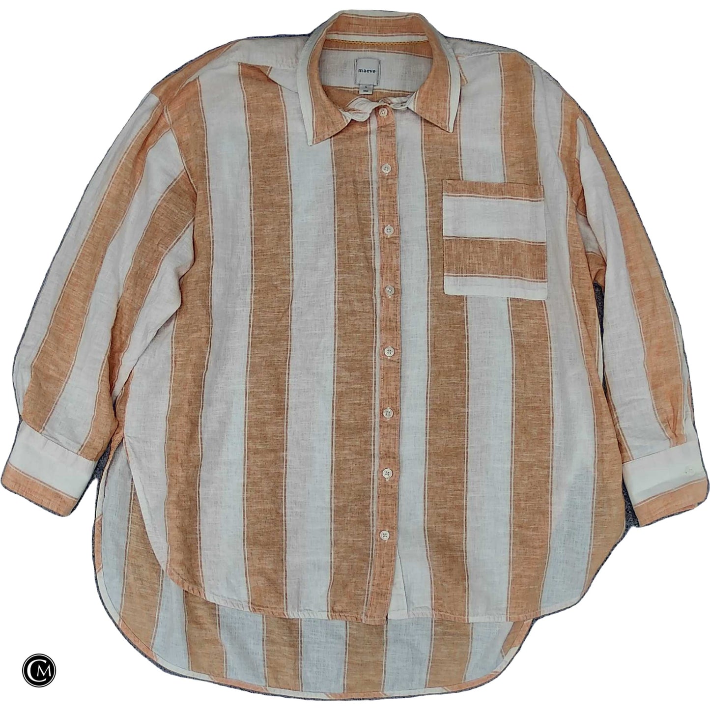 Top Ls By Maeve In Orange & White, Size: L image 1