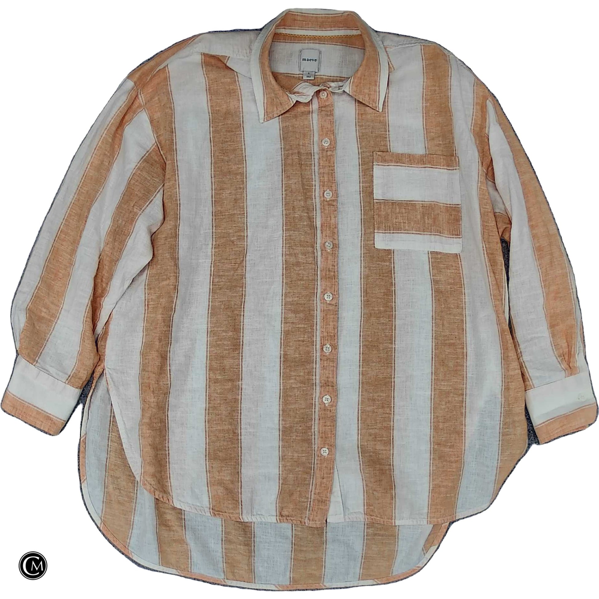 Top Ls By Maeve In Orange & White, Size: L image 1