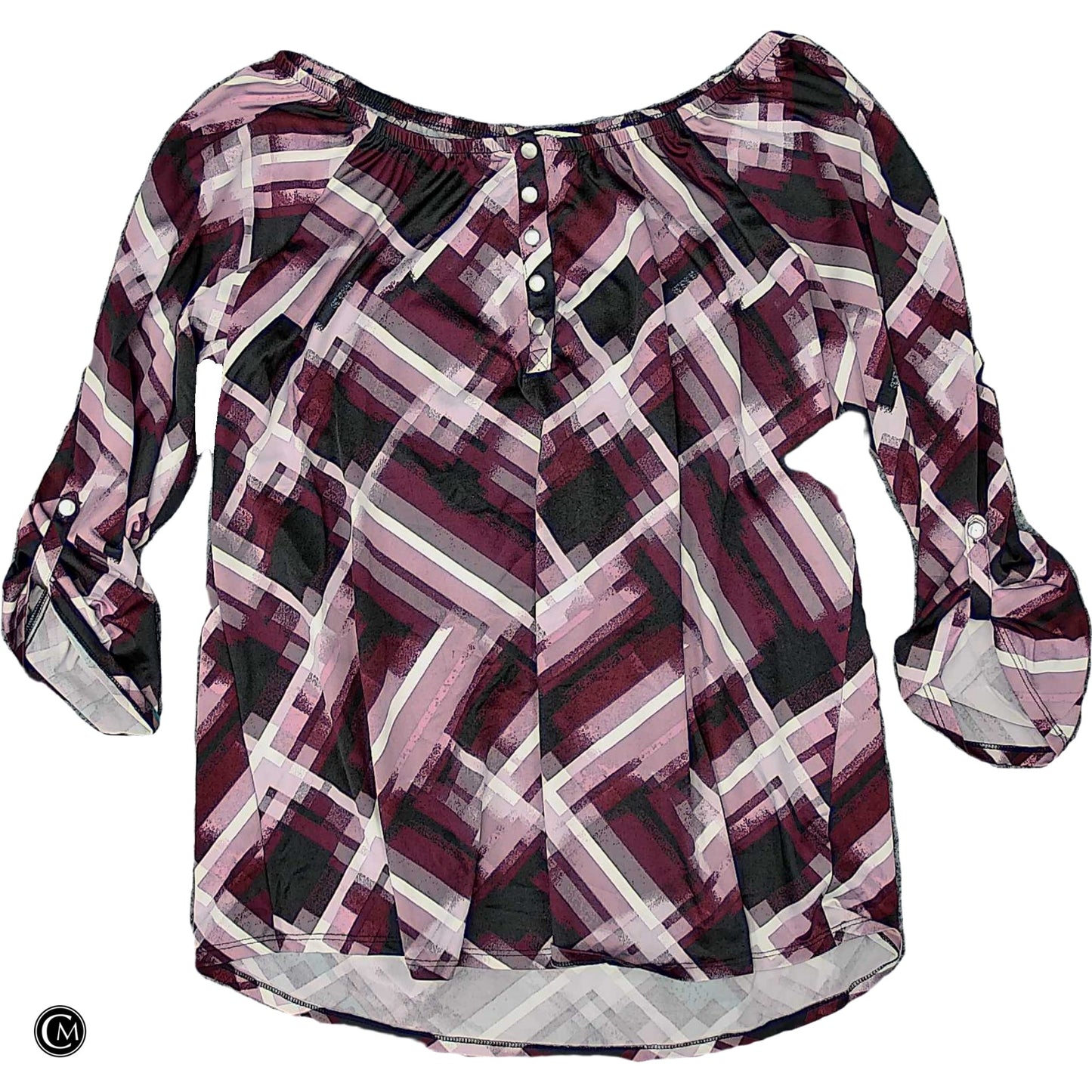 Top Ls By Notations In Purple & White, Size: 1x image 1