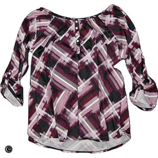 Top Ls By Notations In Purple & White, Size: 1x image 1