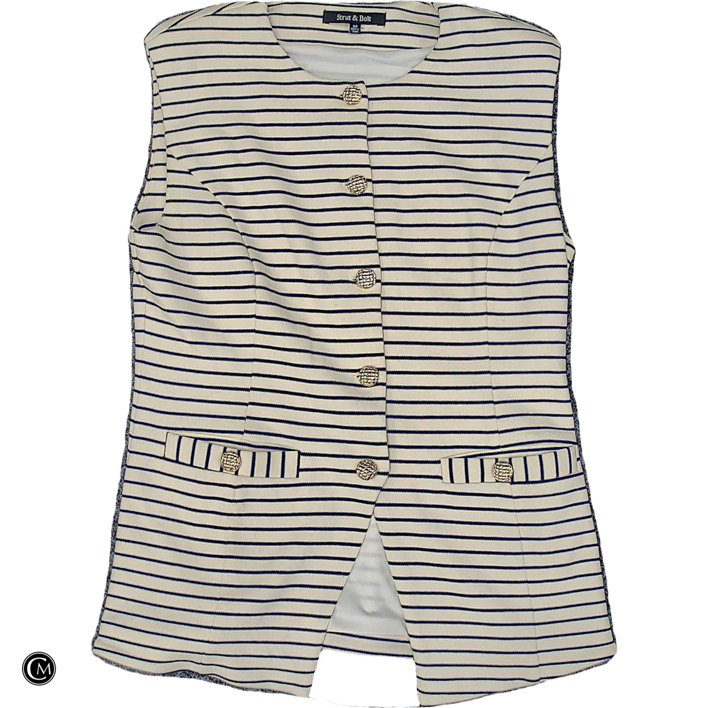 Vest Fleece By Strut & Bolt In Black & Cream, Size: M image 1