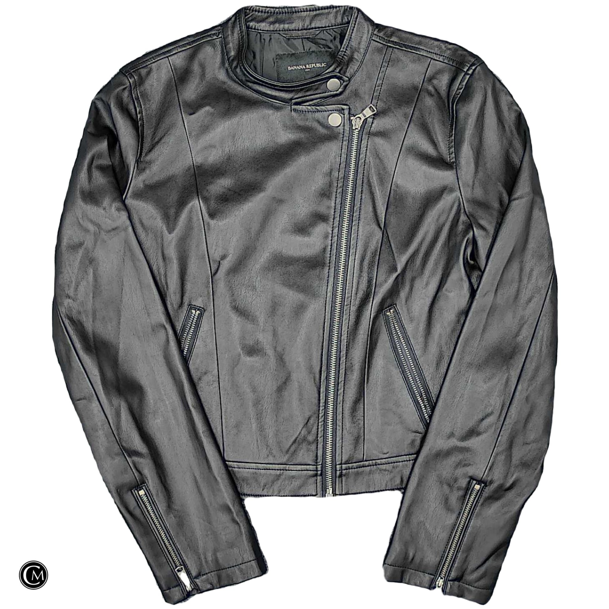 Jacket Moto By Banana Republic In Black, Size: M image 1