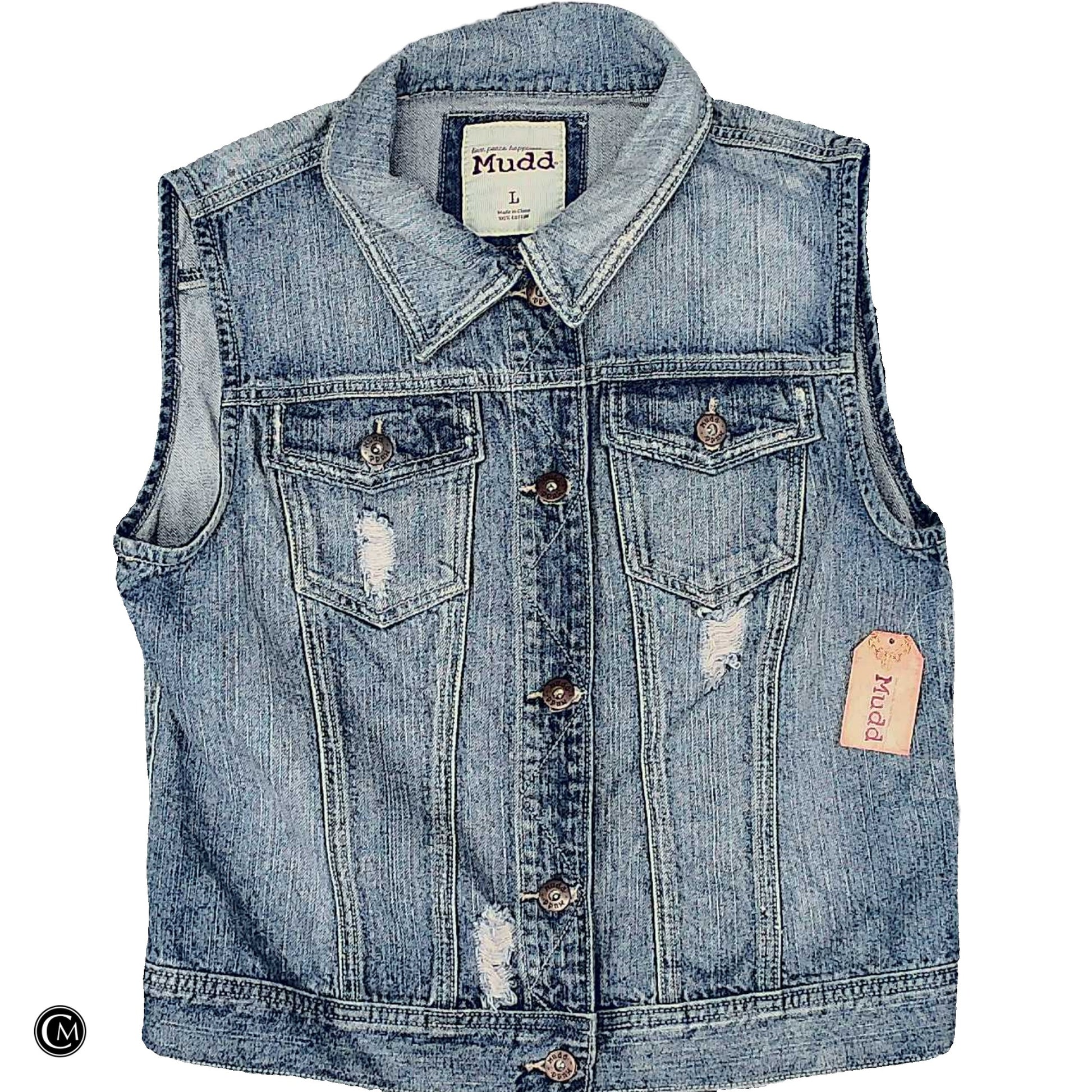 Vest Other By Mudd In Blue Denim, Size: L image 1