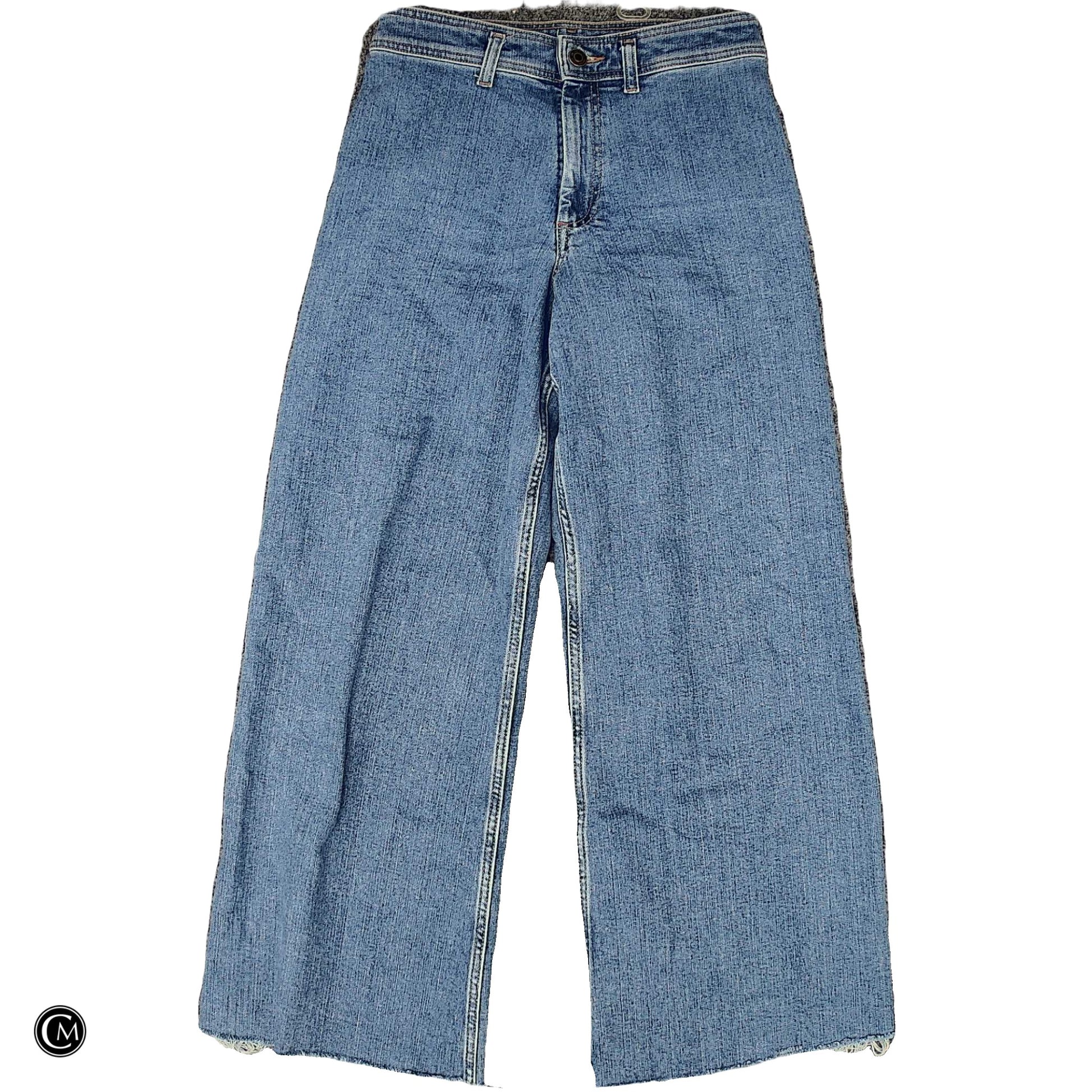 Jeans Wide Leg By Zara In Blue Denim, Size: 8 image 1