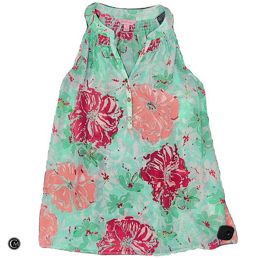 Top Sleeveless Designer By Lilly Pulitzer In Green & Pink, Size: S image 1