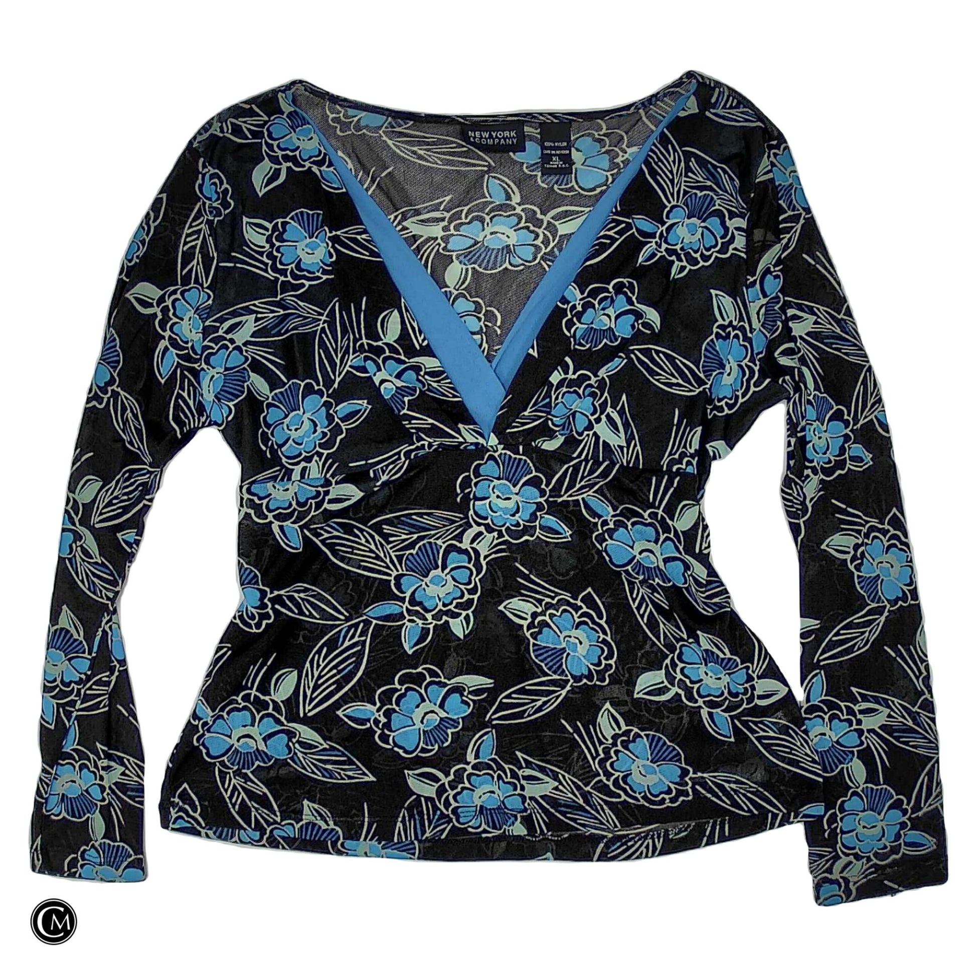 Top Ls By New York And Co In Brown & Green, Size: Xl image 1
