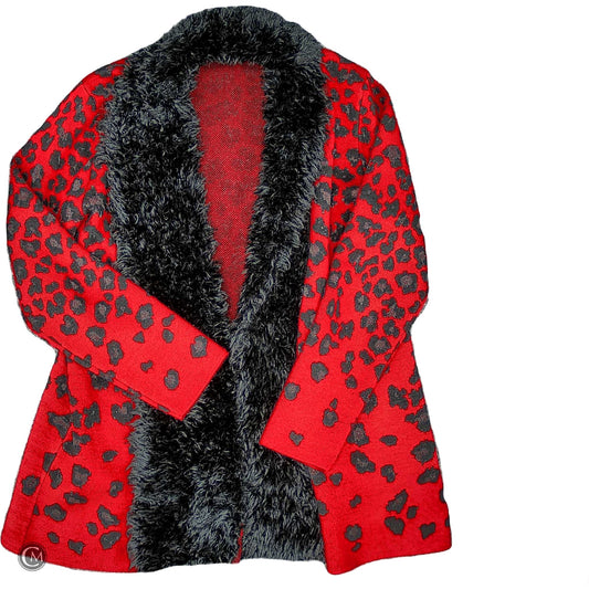 Sweater Cardigan By Clothes Mentor In Black & Red, Size: M image 1