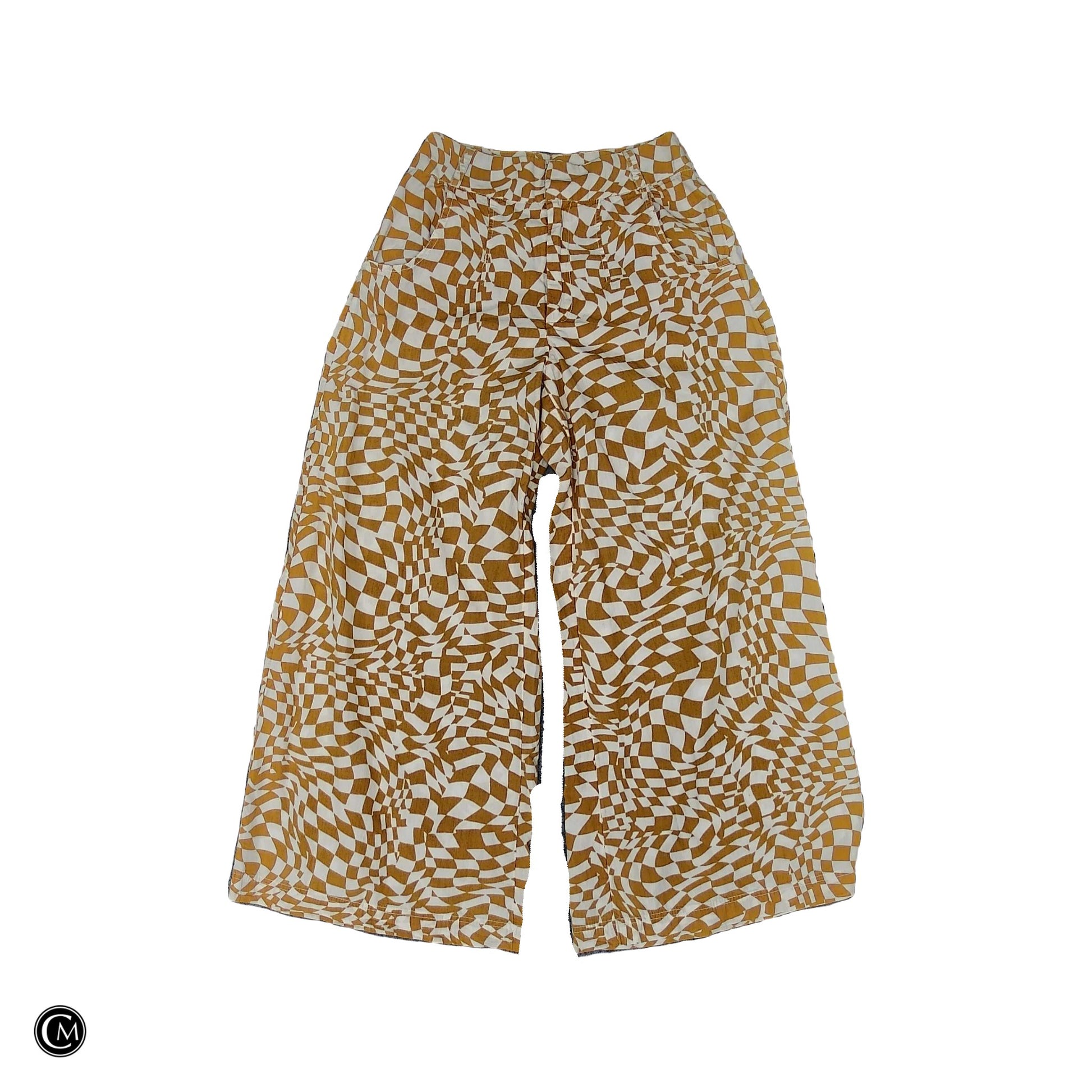 Pants Wide Leg By Free People In White & Yellow, Size: 0 image 1
